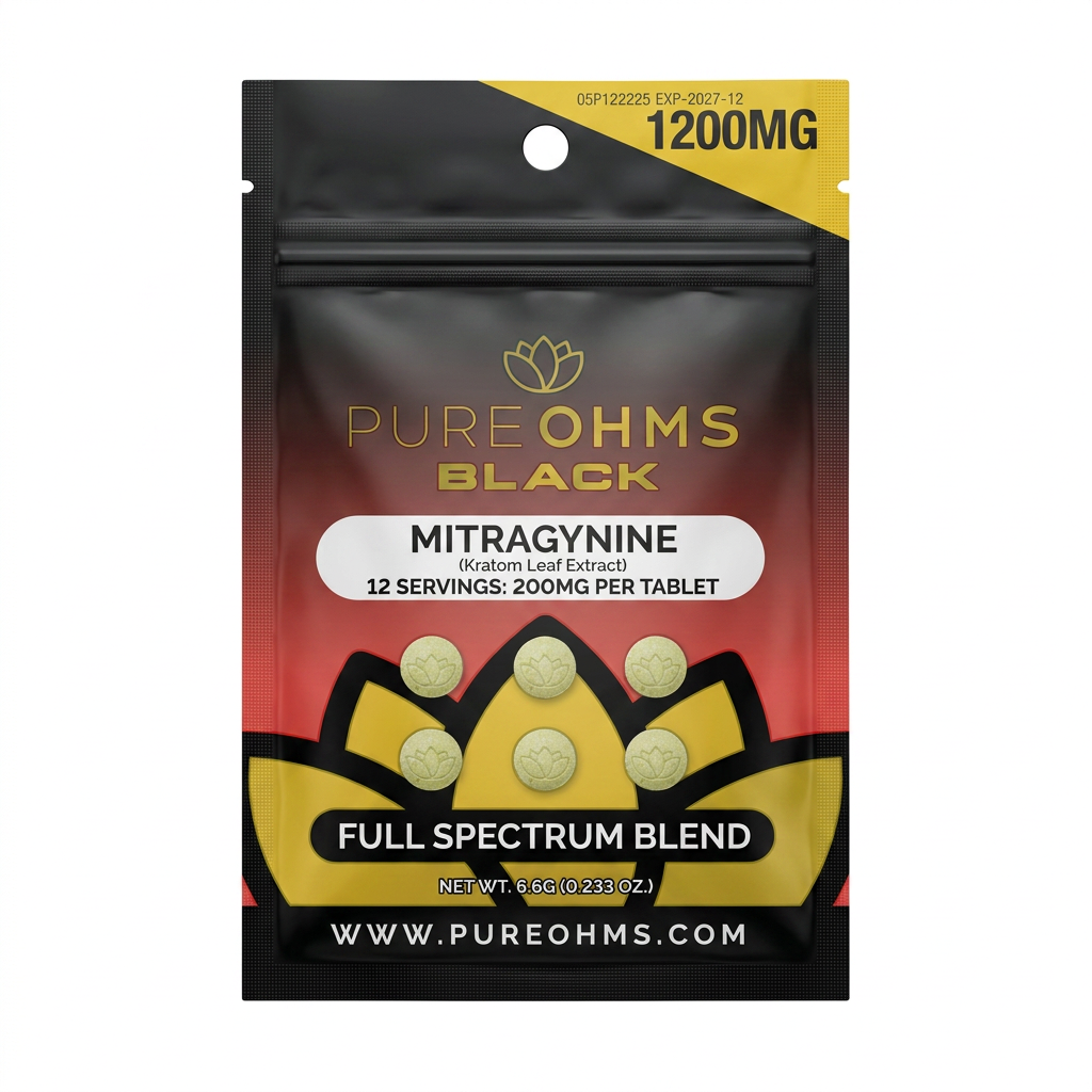 PureOhms Black MIT Tablets (1200mg - 6 Count)