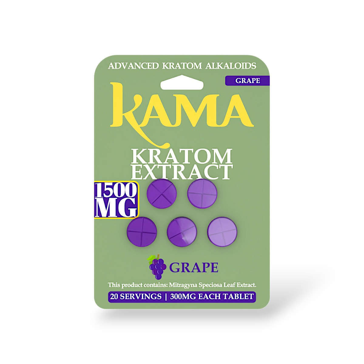 Kama Kratom Extract Tablets (1500mg - 5 Count)