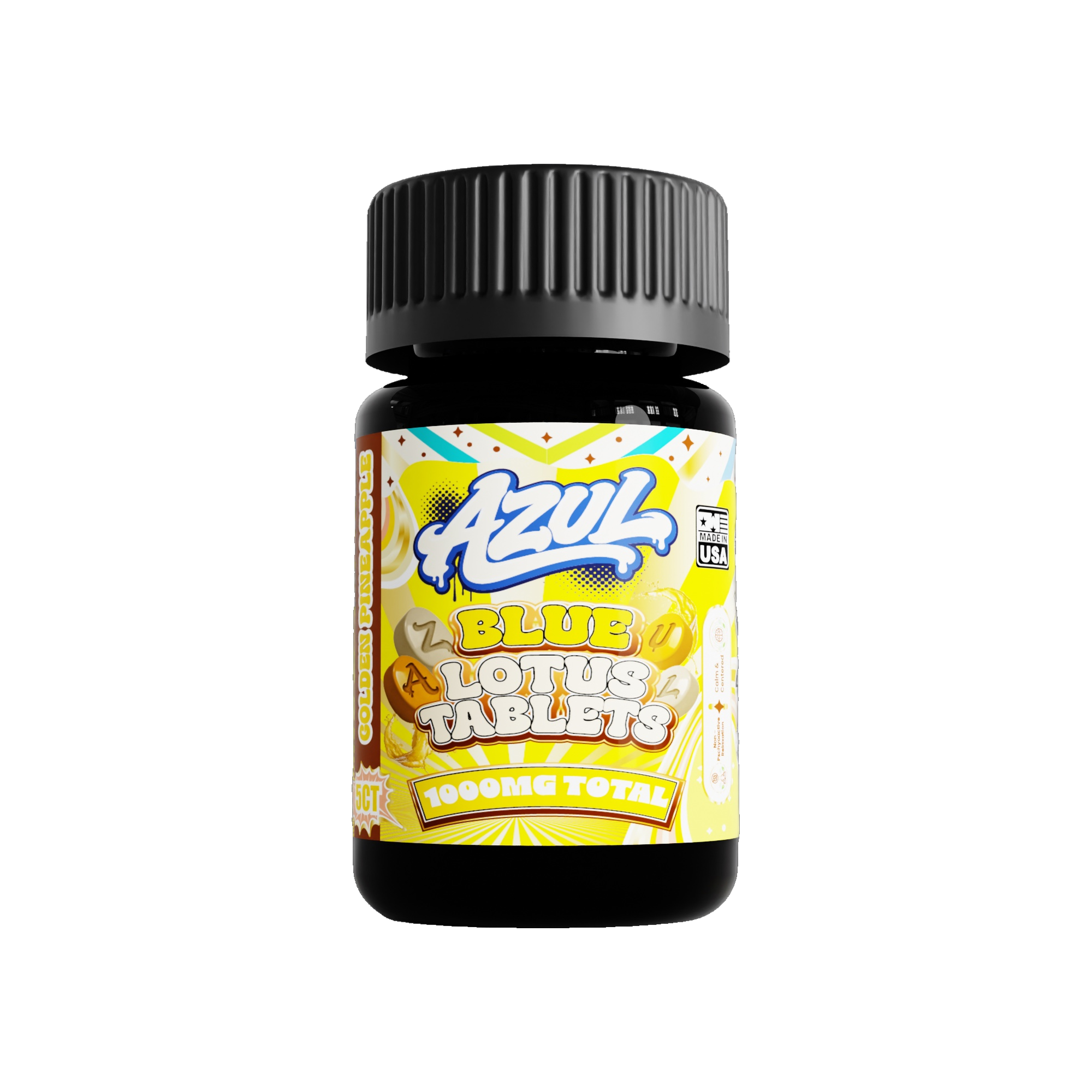 Azul Blue Lotus Tablets (1000mg - 5 Count) - Golden Pineapple