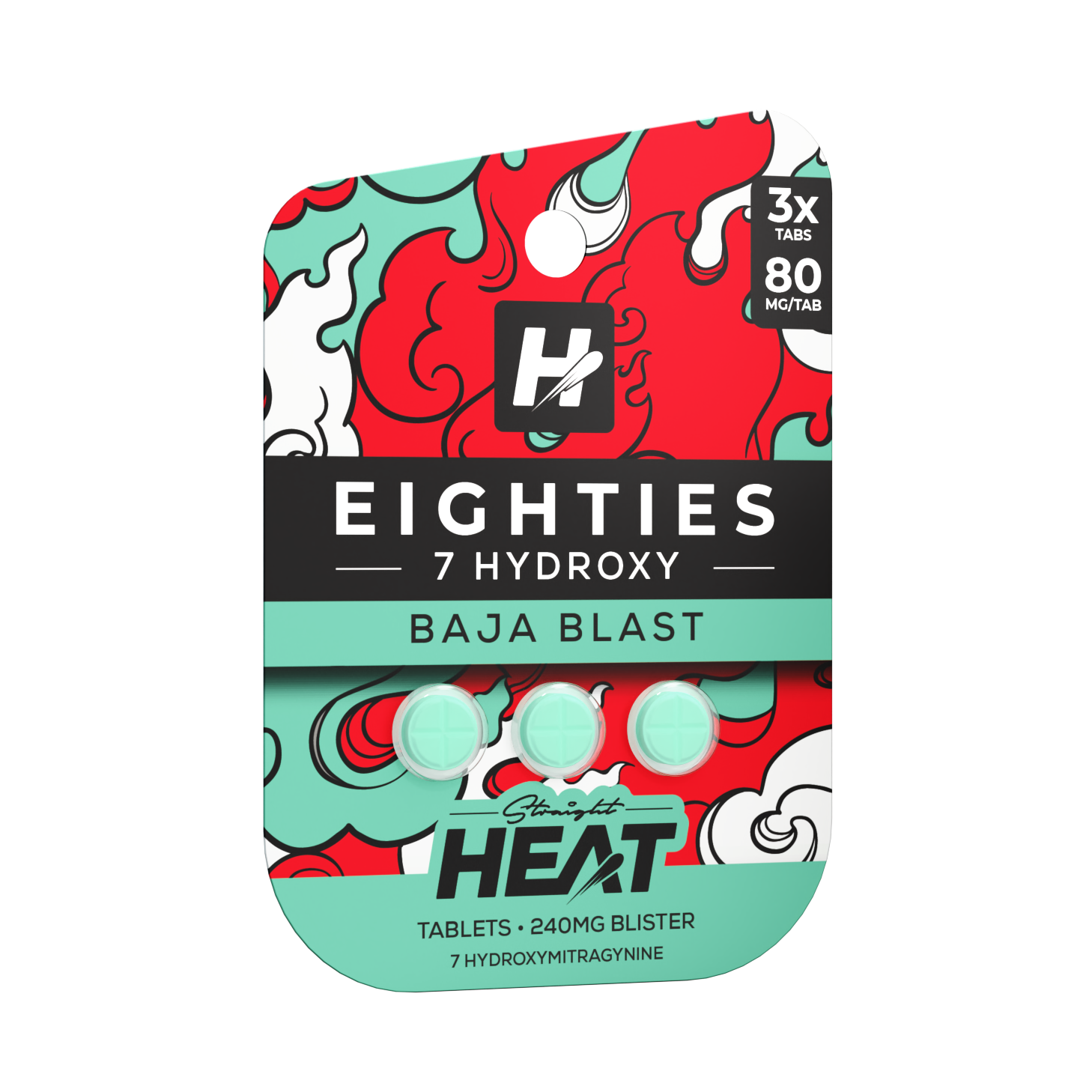 Straight Heat Eighties 7OH Tablets (240mg - 3 Count)