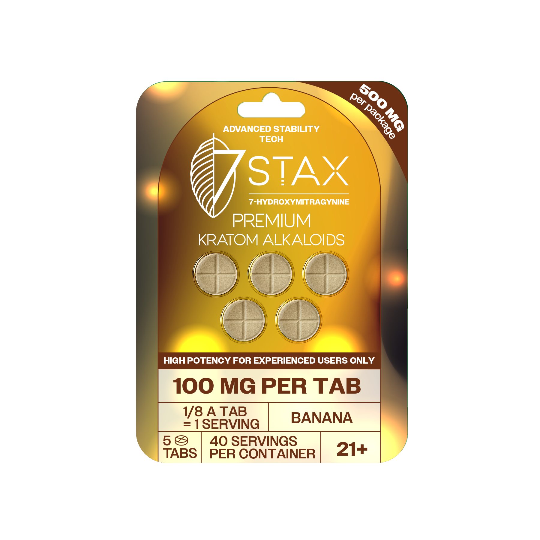 7Stax Premium 7-OH Kratom Alkaloid Tablets (500mg - 5 Count)