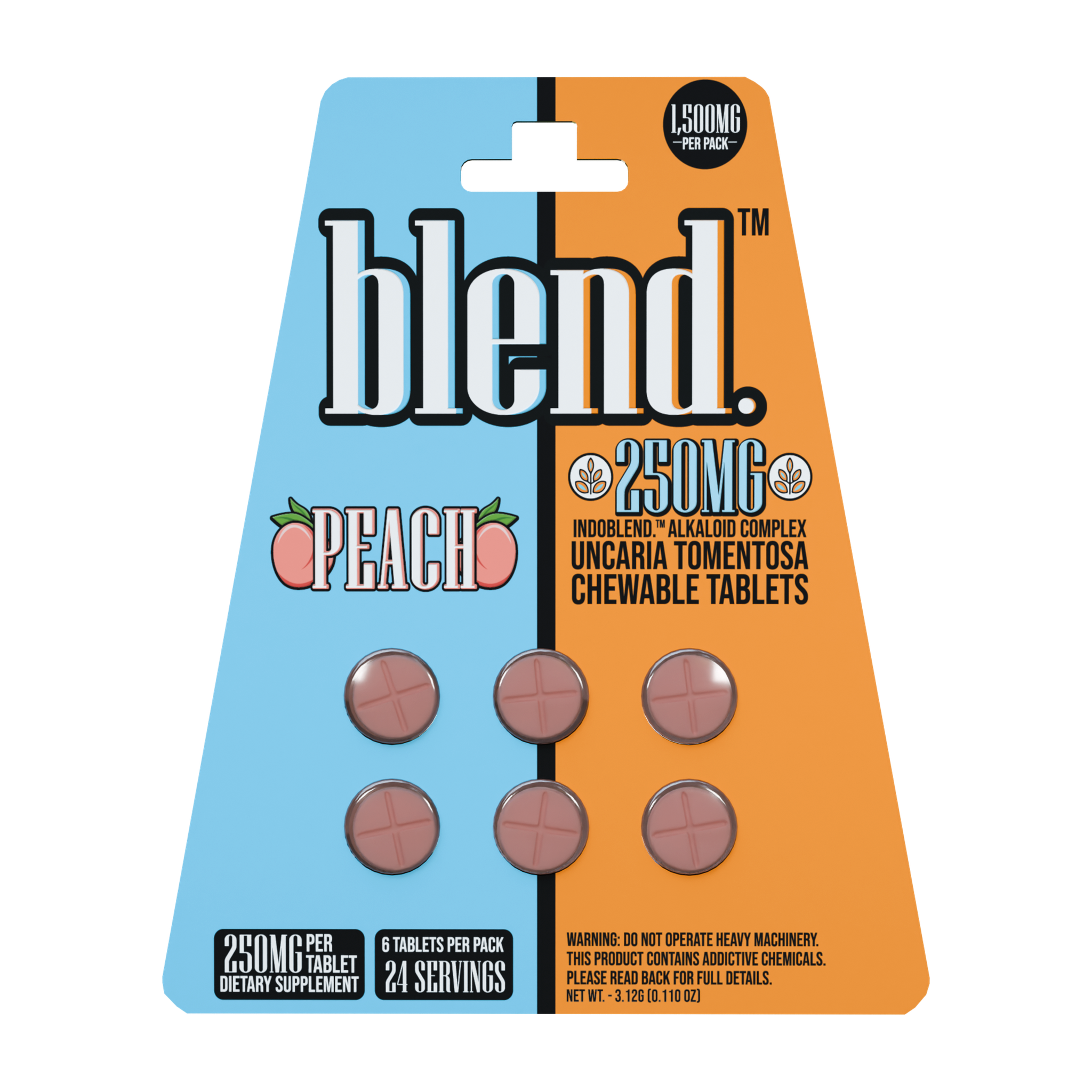 Blend IndoBlend Uncaria Tomentosa Tablets (1500mg - 6 Count) - Peach