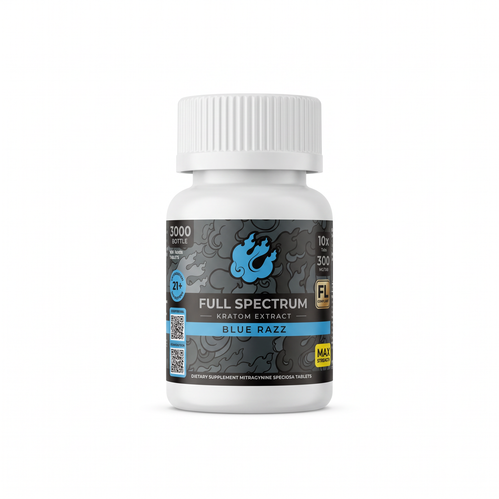 Straight Heat Full Spectrum Kratom Extract Tablets (3000mg - 10 Count) - Blue Razz