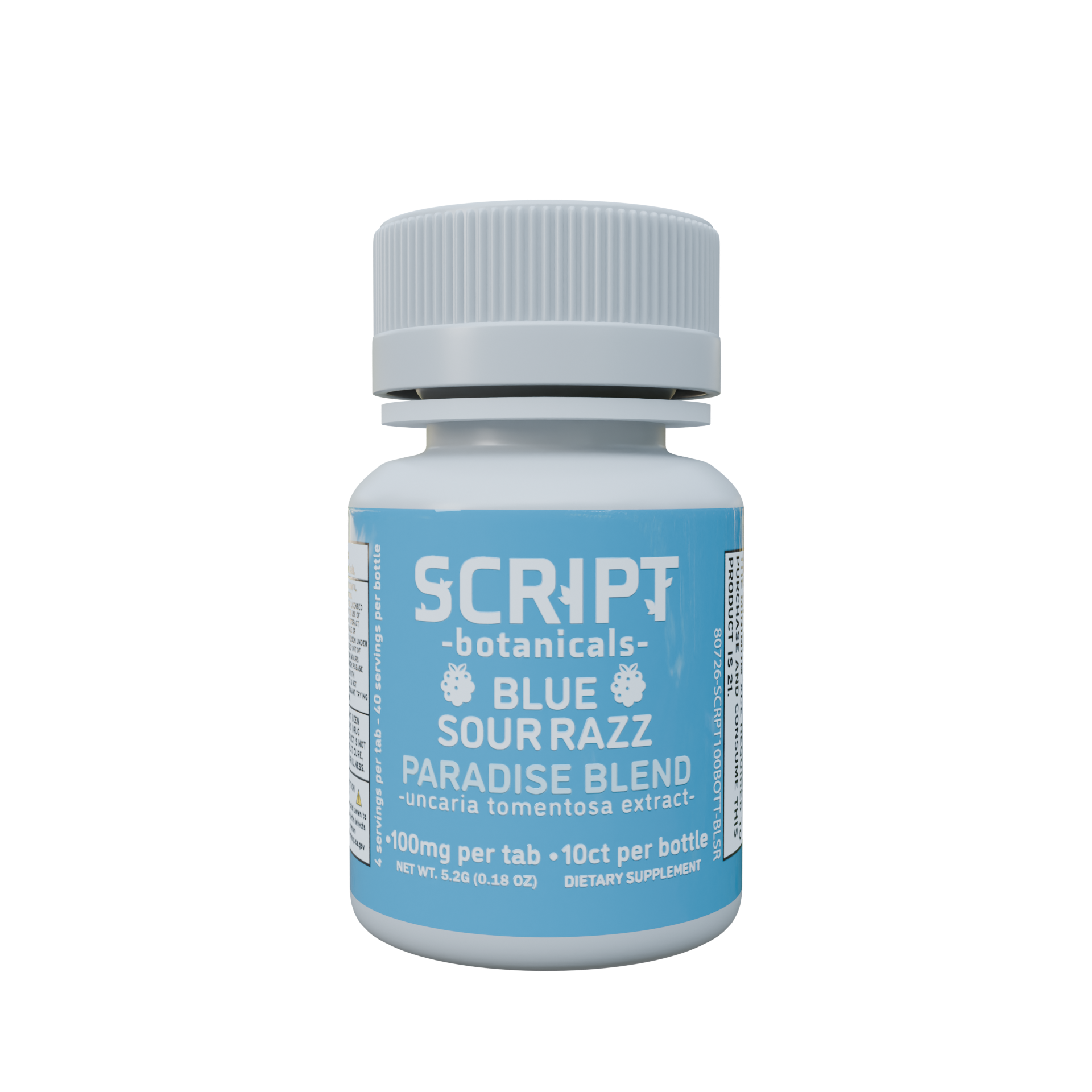 Script x Maui Labs Paradise Blend (Uncaria Tomentosa) Tablets (1000mg - 10 Count) - Blue Sour Razz