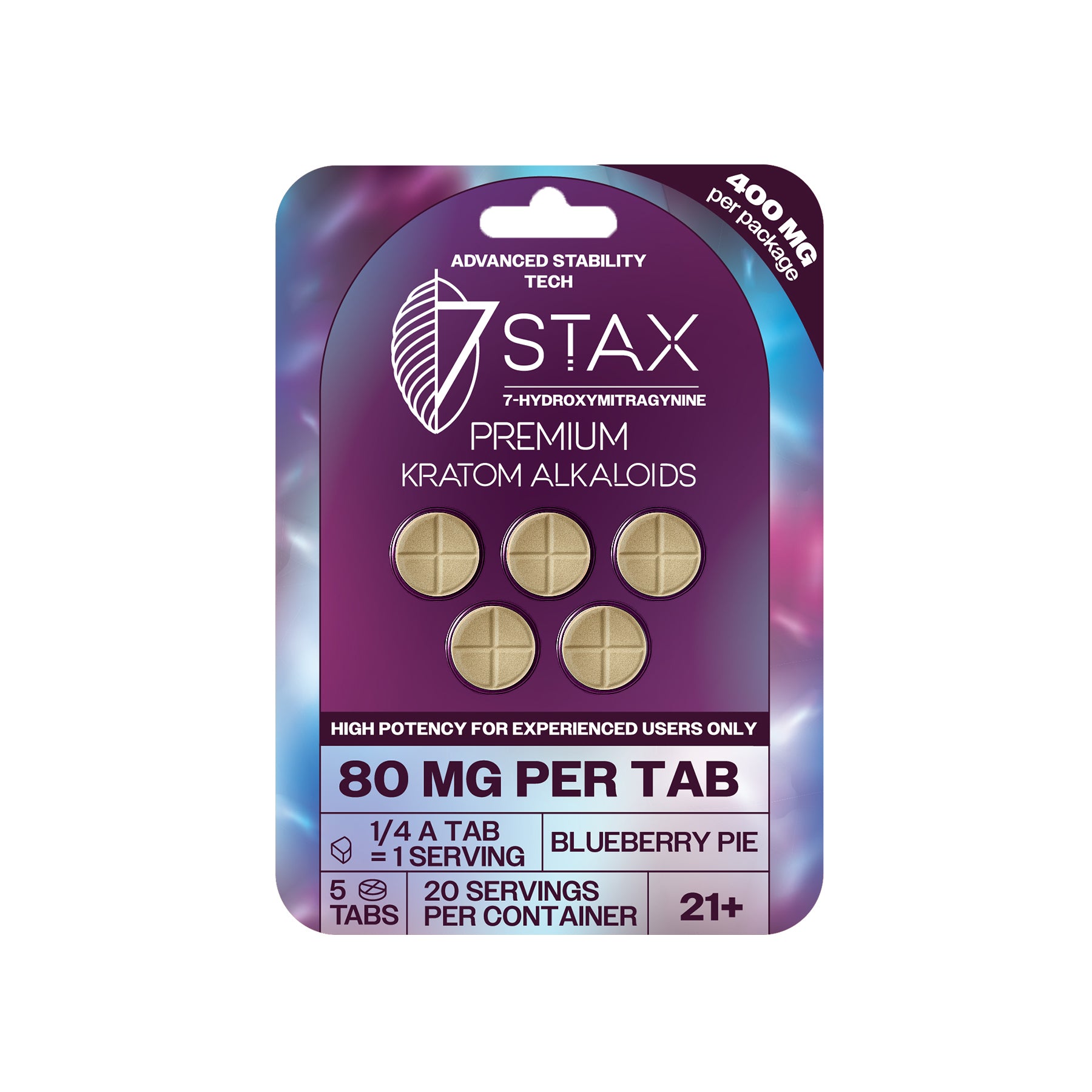 7Stax Premium 7-OH Kratom Alkaloid Tablets (400mg - 5 Count)