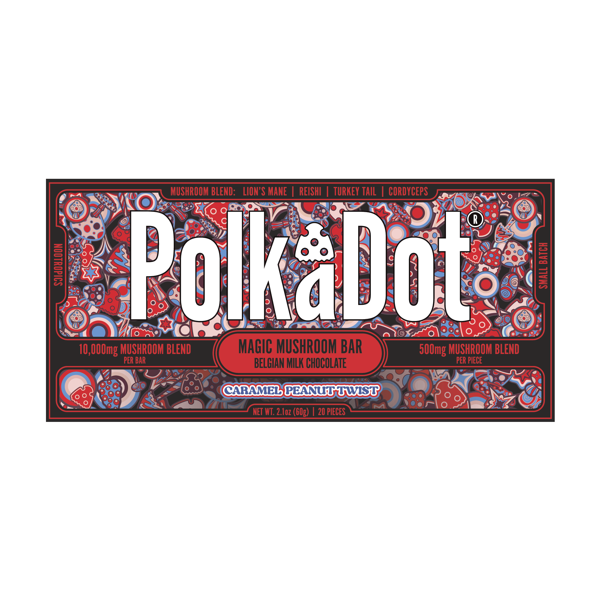 Polk a Dot Mushroom Chocolate Bar (10,000mg)