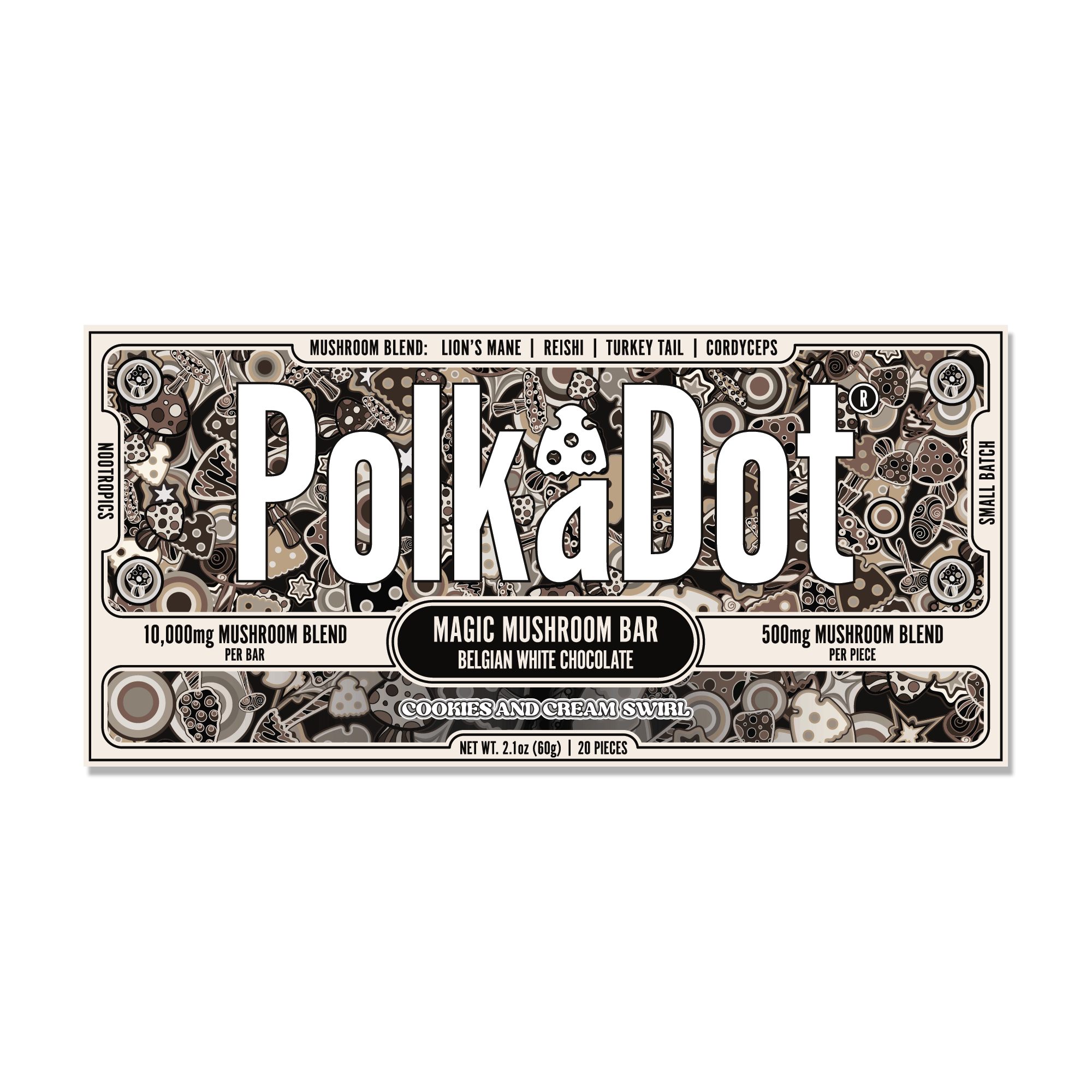 Polk a Dot Mushroom Chocolate Bar (10,000mg)