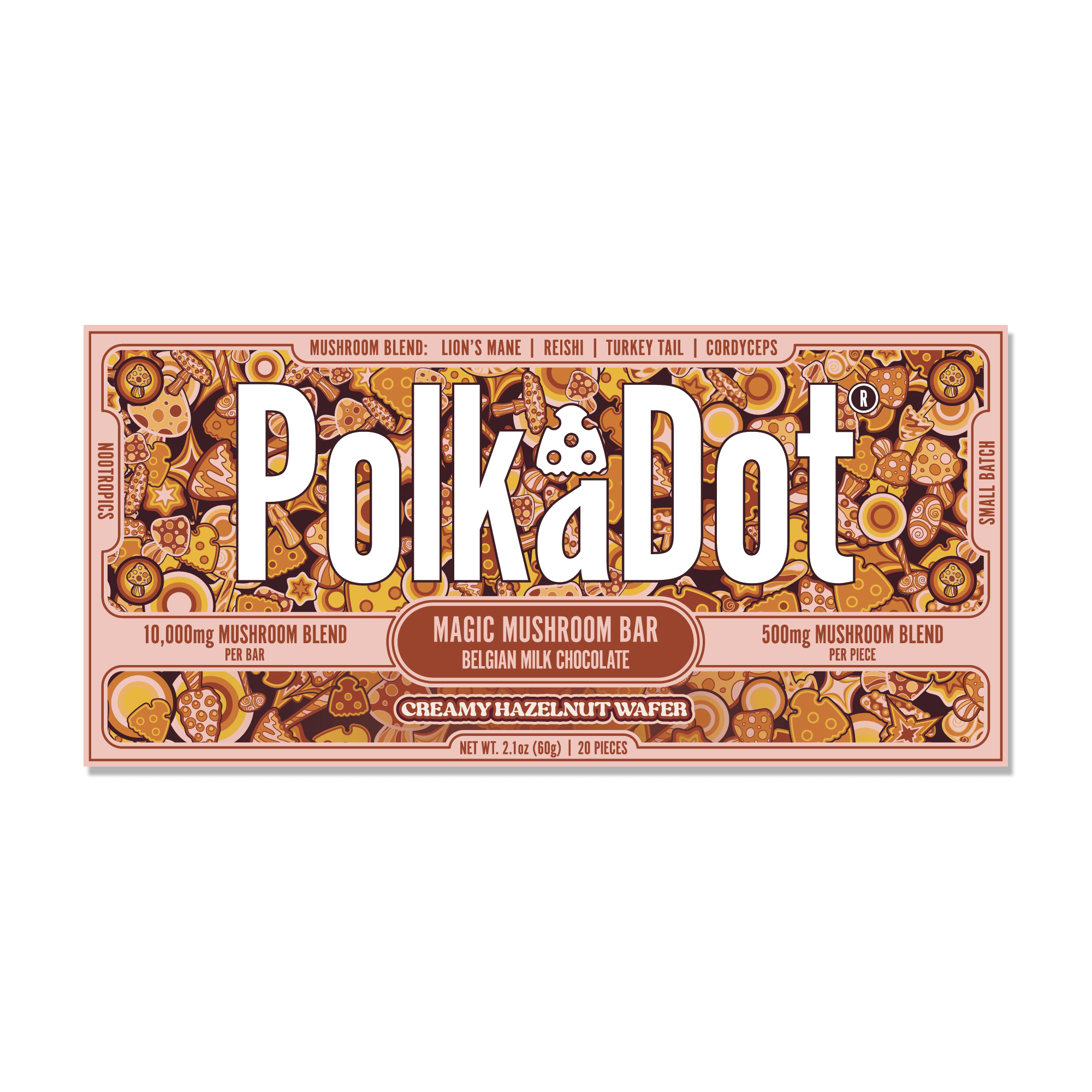 Polk a Dot Mushroom Chocolate Bar (10,000mg)