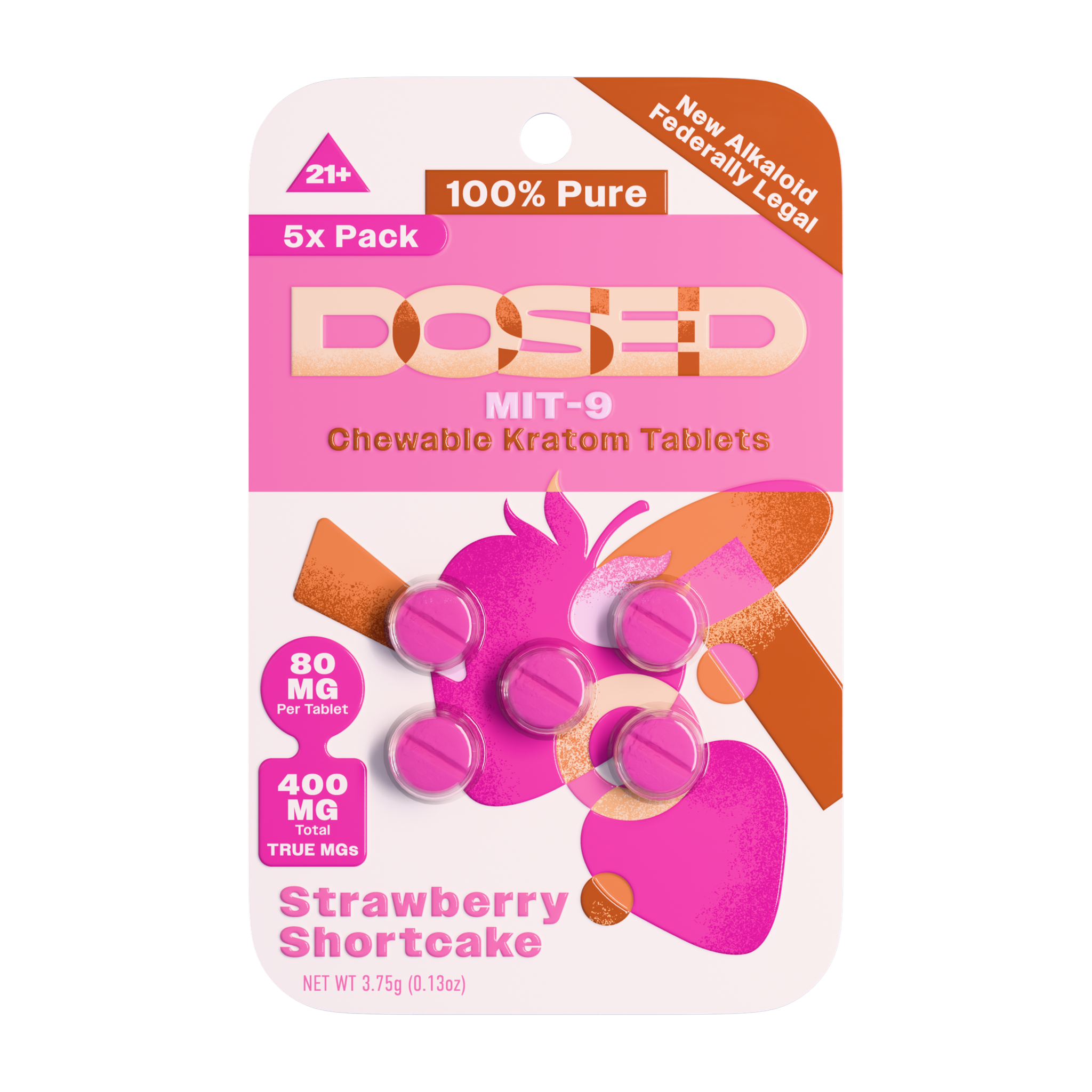 Dosed MIT-9 Tablets (400mg - 5 Count) - Strawberry Shortcake