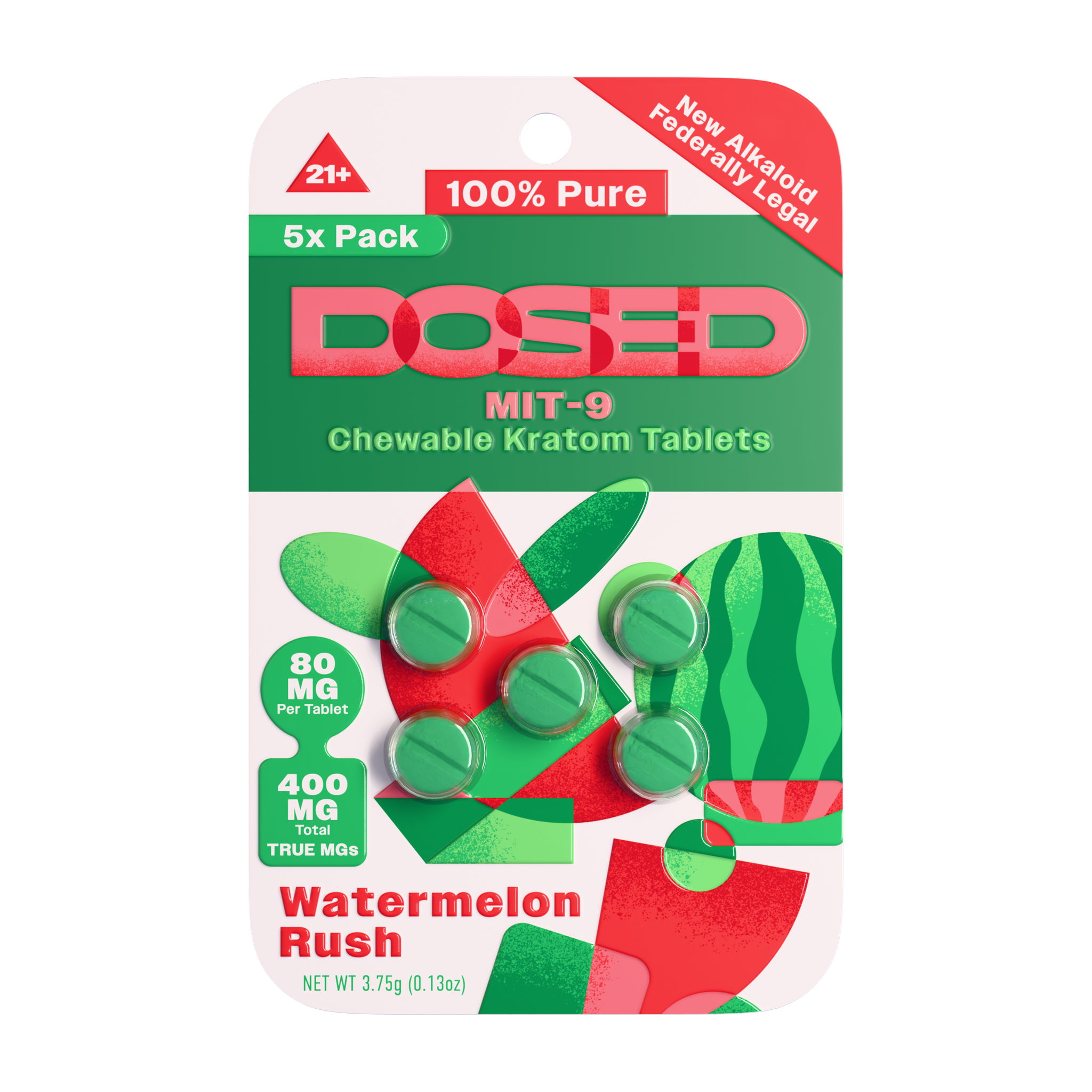 Dosed MIT-9 Tablets (400mg - 5 Count) - Watermelon Rush