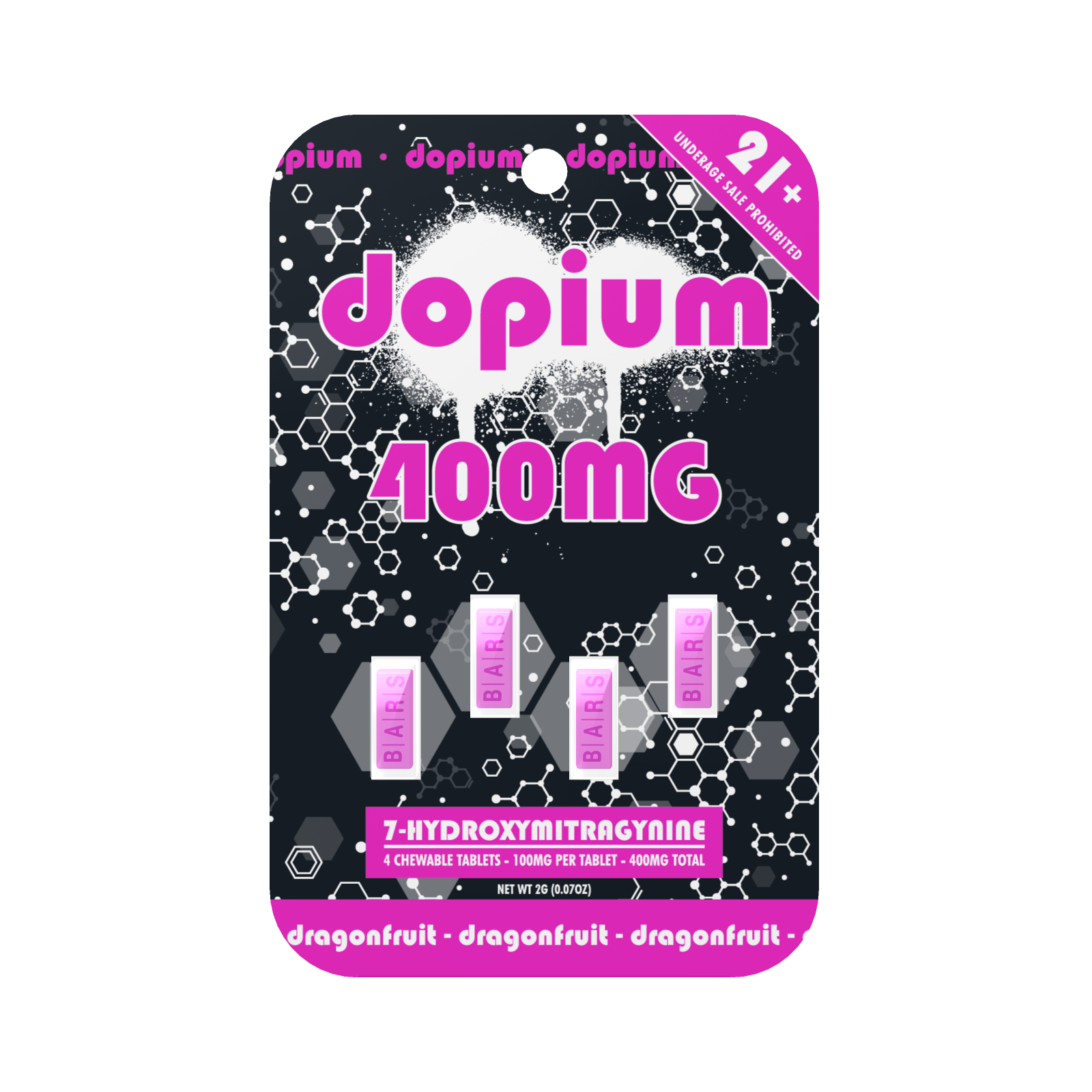 Dopium Bars 7-OH Tablets (400mg - 4 Count)