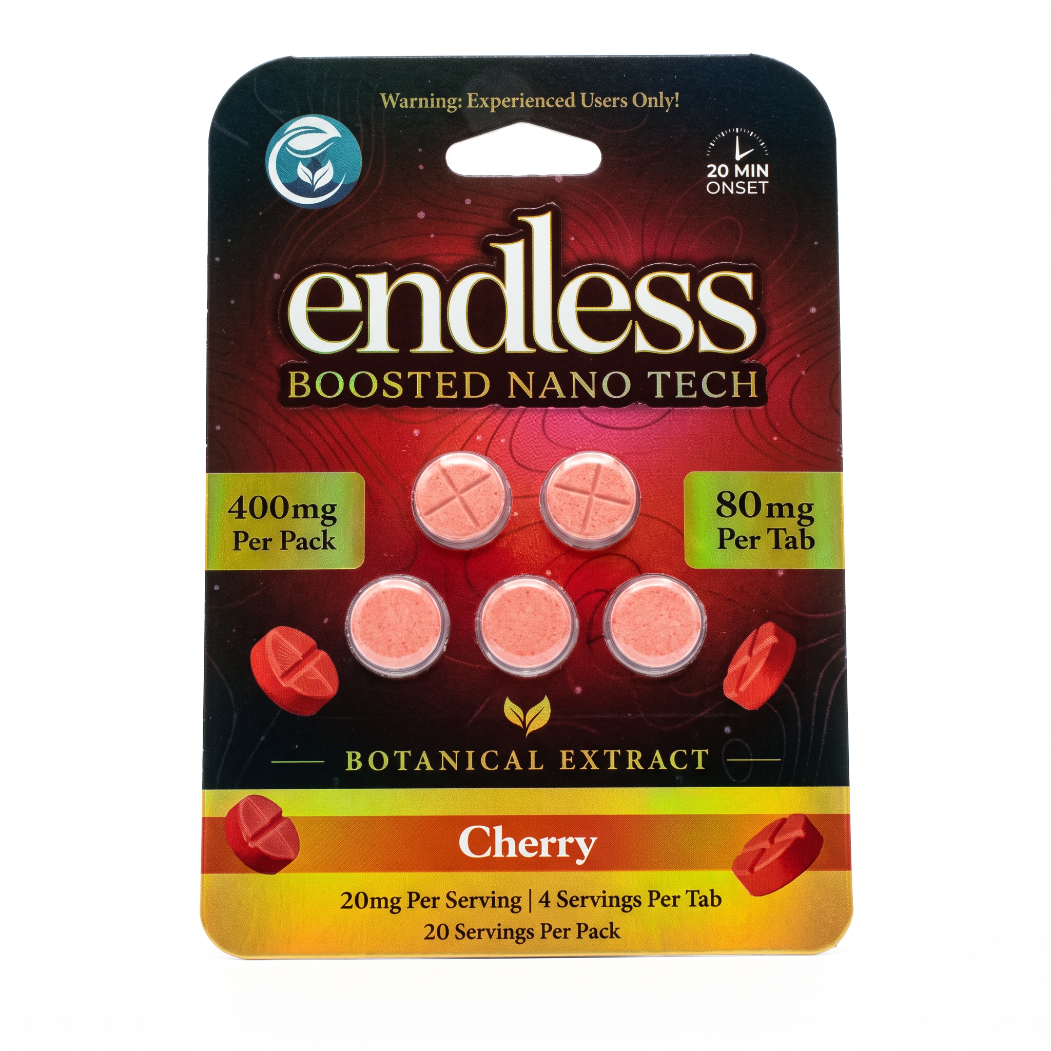 Endless Boosted Nano Tech Botanical Extract Tablets (400mg - 5 Count) - Cherry
