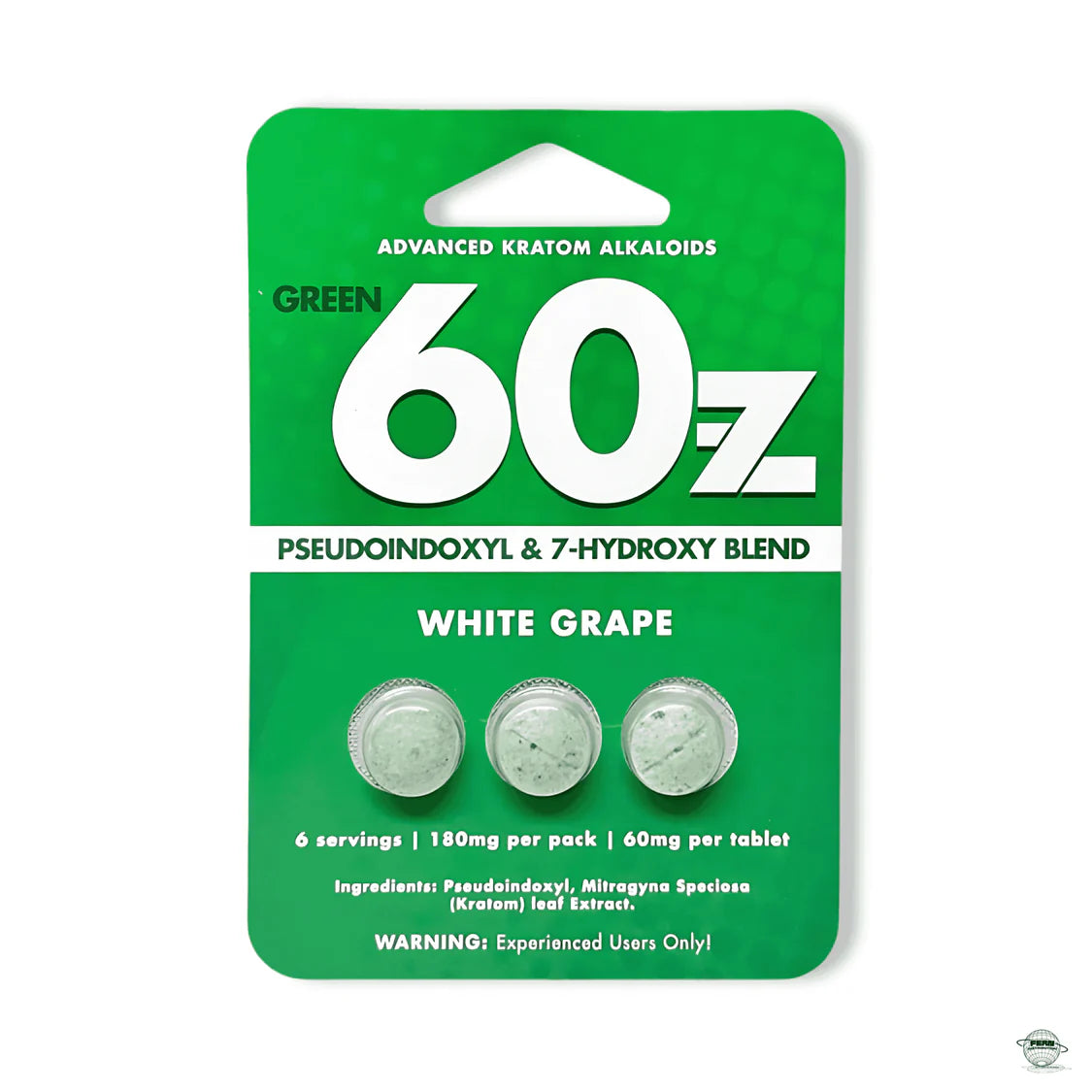 Green 60z 7-OH + Pseudo Tablets (180mg - 3 Count)
