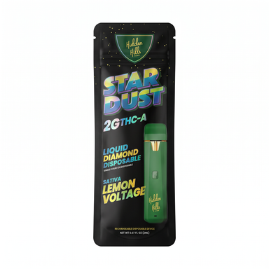 Hidden Hills Stardust THC-A Liquid Diamond Disposable (2000mg) - Lemon Voltage (Sativa)