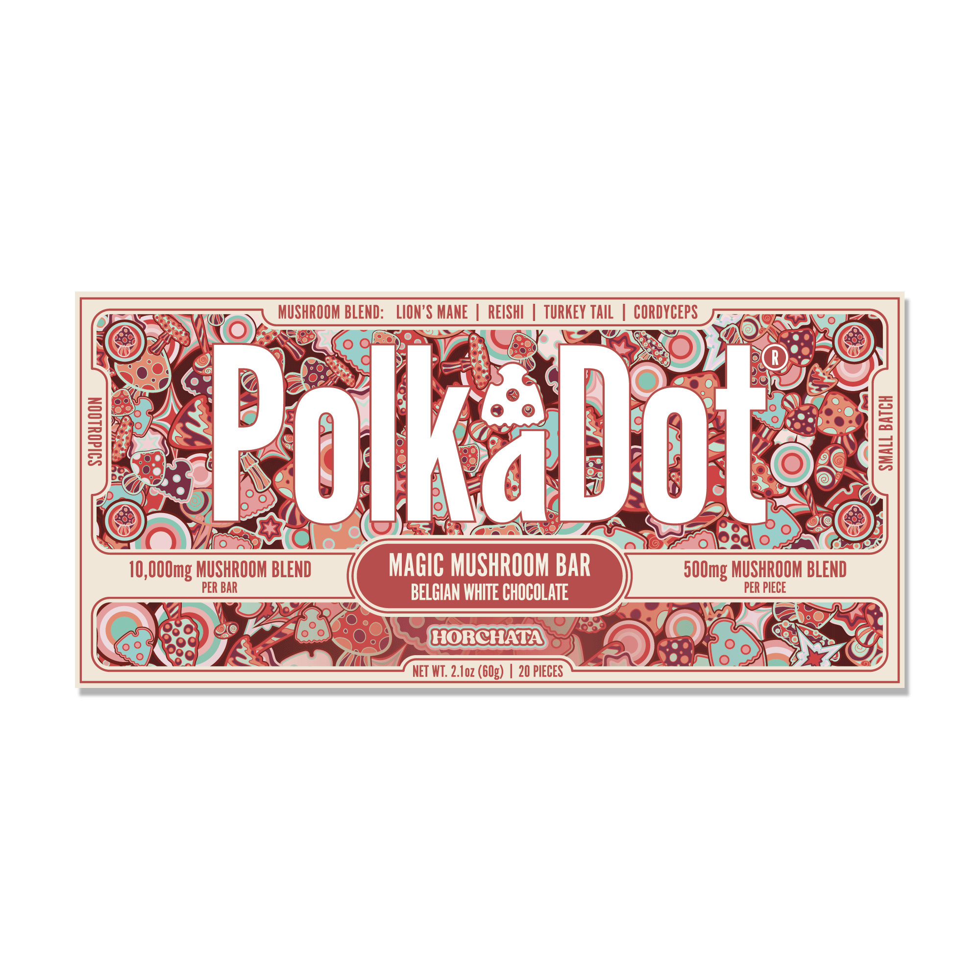 Polk a Dot Mushroom Chocolate Bar (10,000mg)