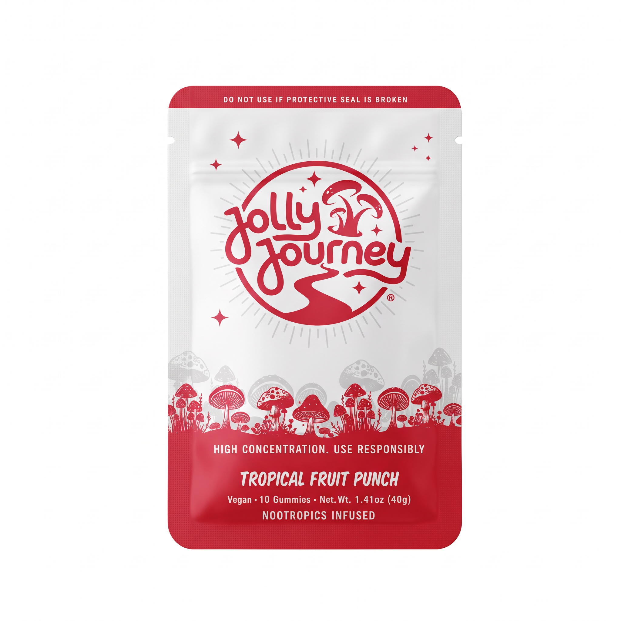 Jolly Journey Mushroom Gummies (10 Count) - Tropical Fruit Punch