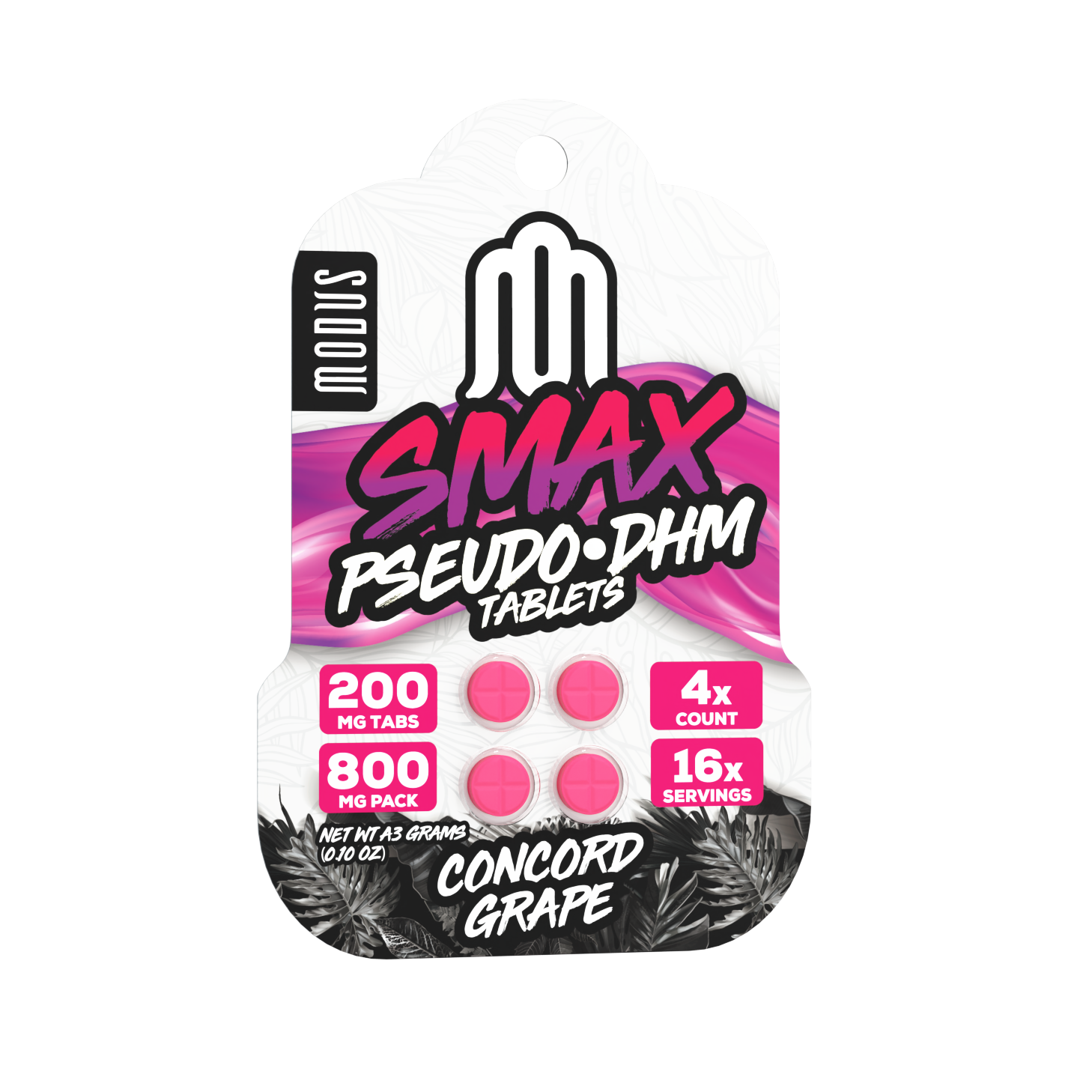 Modus SMAX Pseudo + DHM Tablets (800mg - 4 Count)