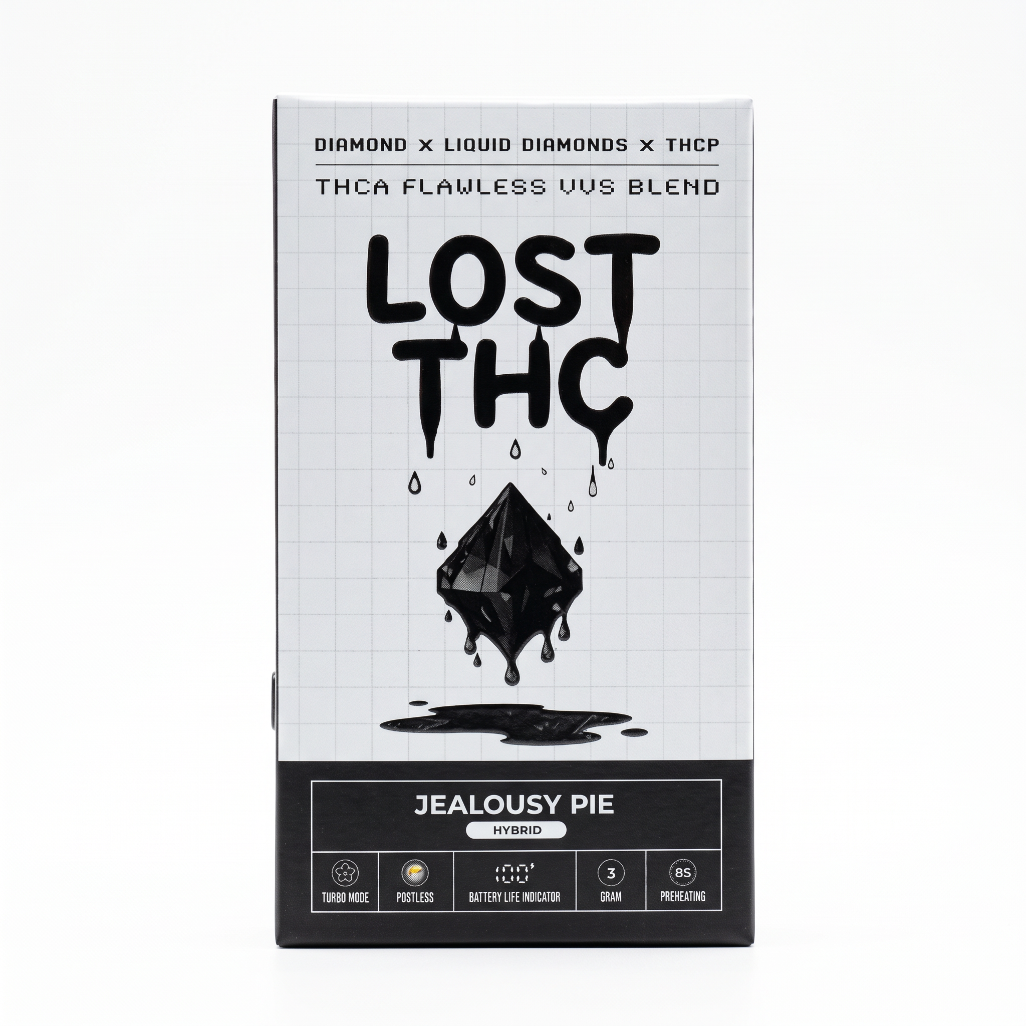 Lost THC THC-A + THC-P Flawless VVS Diamond Disposable (3000mg) - Hybrid ~ Jealousy Pie