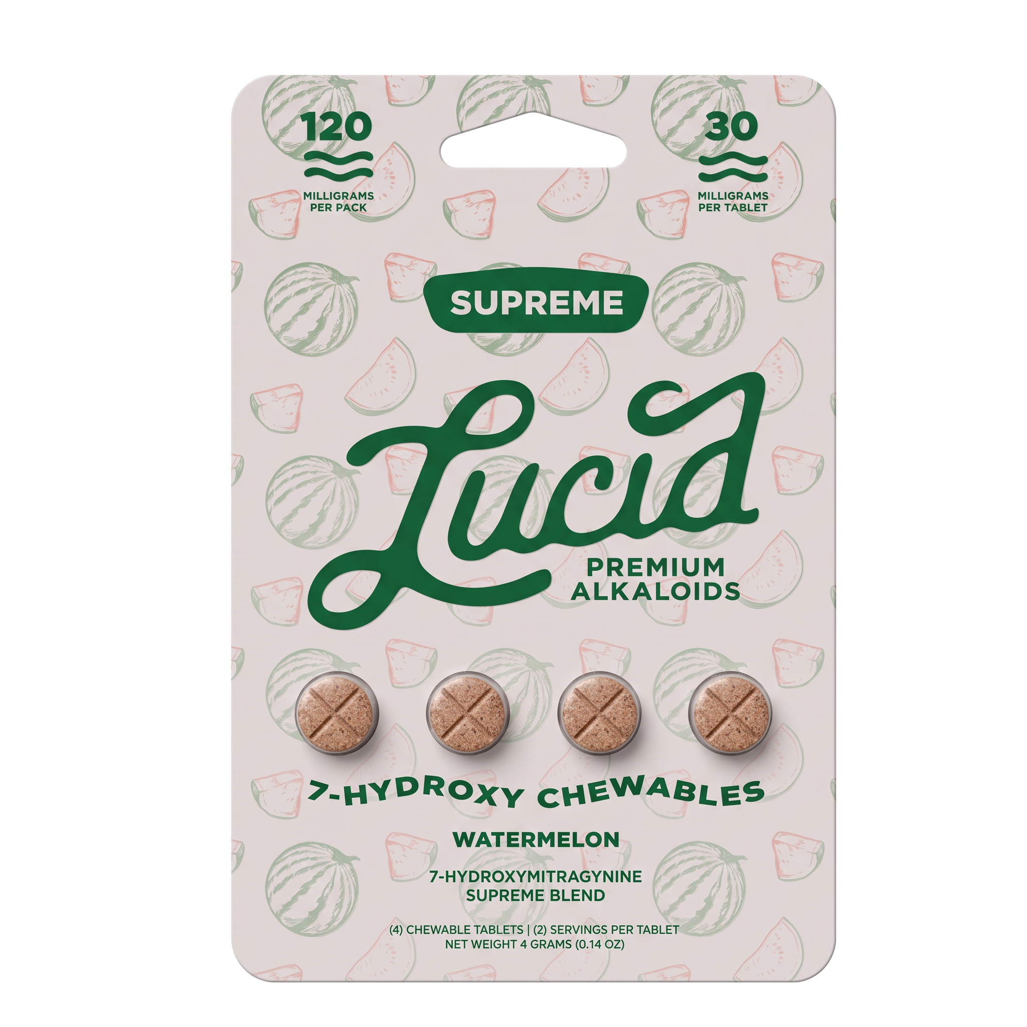 Lucid 7-OH Supreme Blend Tablets (120mg - 4 Count) - Watermelon