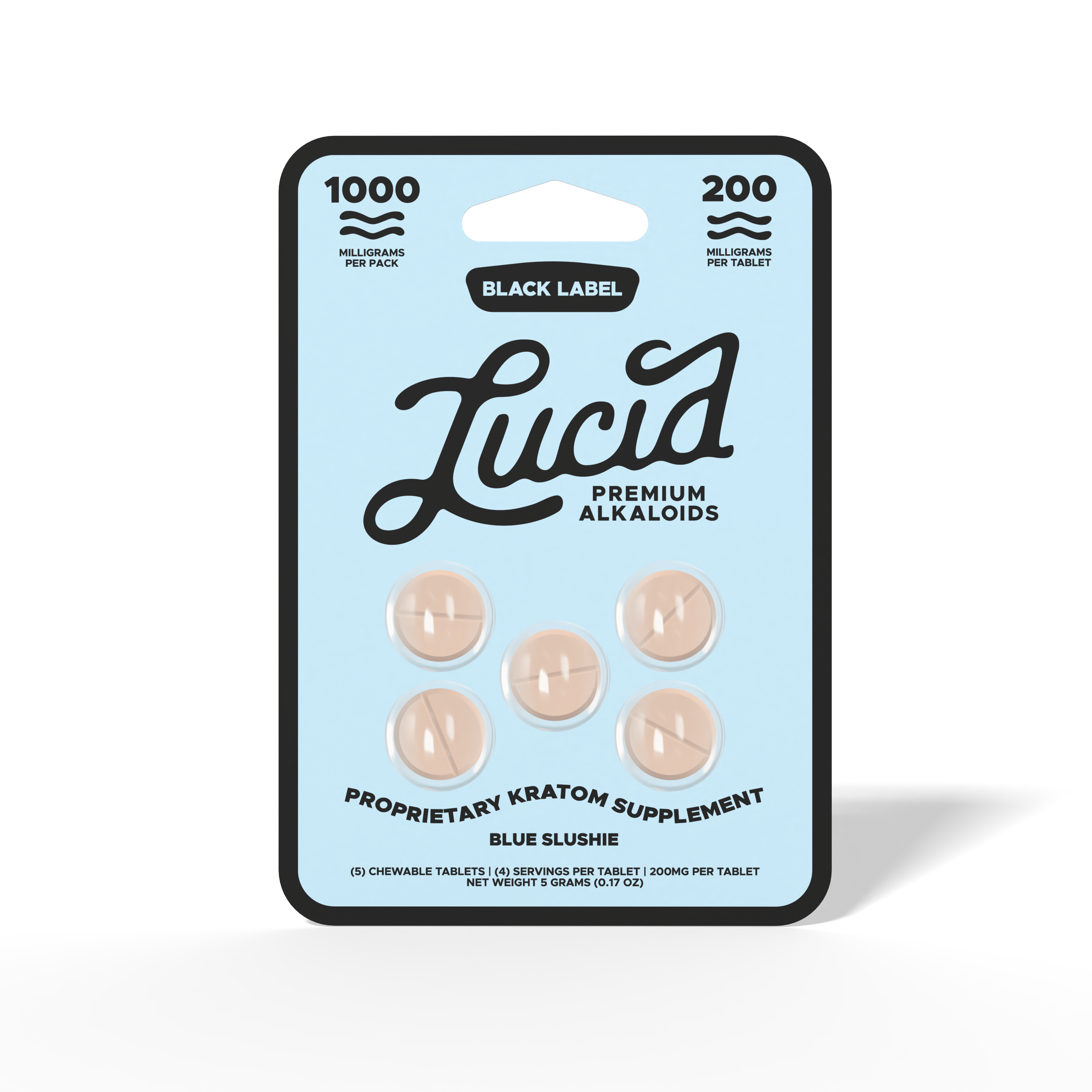 Lucid Black Label Kratom Tablets (1000mg - 5 Count)