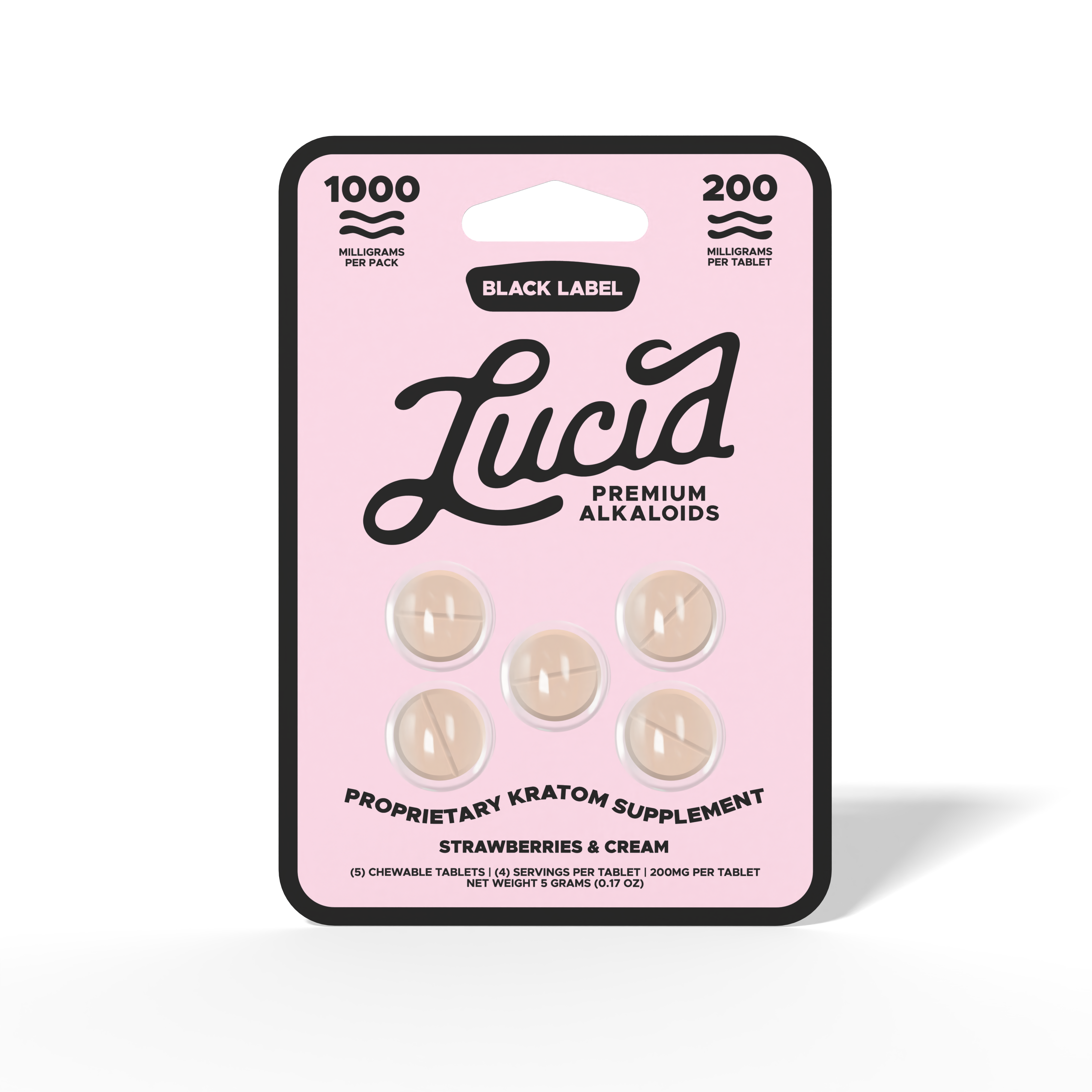 Lucid Black Label Kratom Tablets (1000mg - 5 Count)