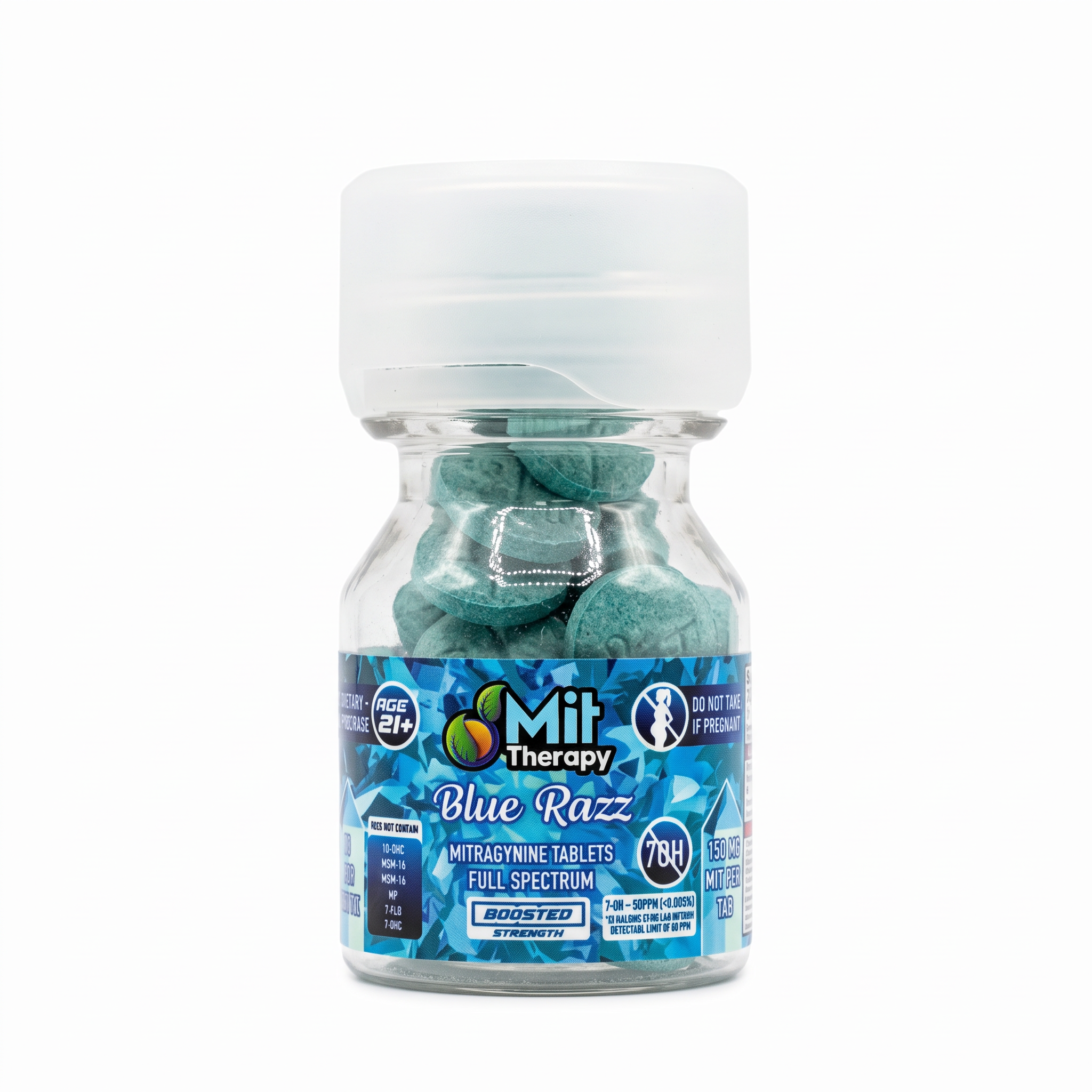 MIT Therapy Full Spectrum Mitragynine Tablets (2250mg - 15 Count) - Blue Razz
