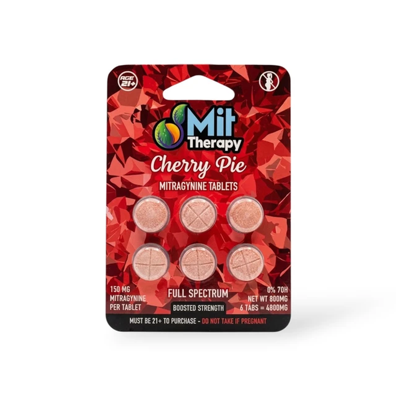 MIT Therapy Full Spectrum Mitragynine Tablets (900mg - 6 Count) - Cherry Pie