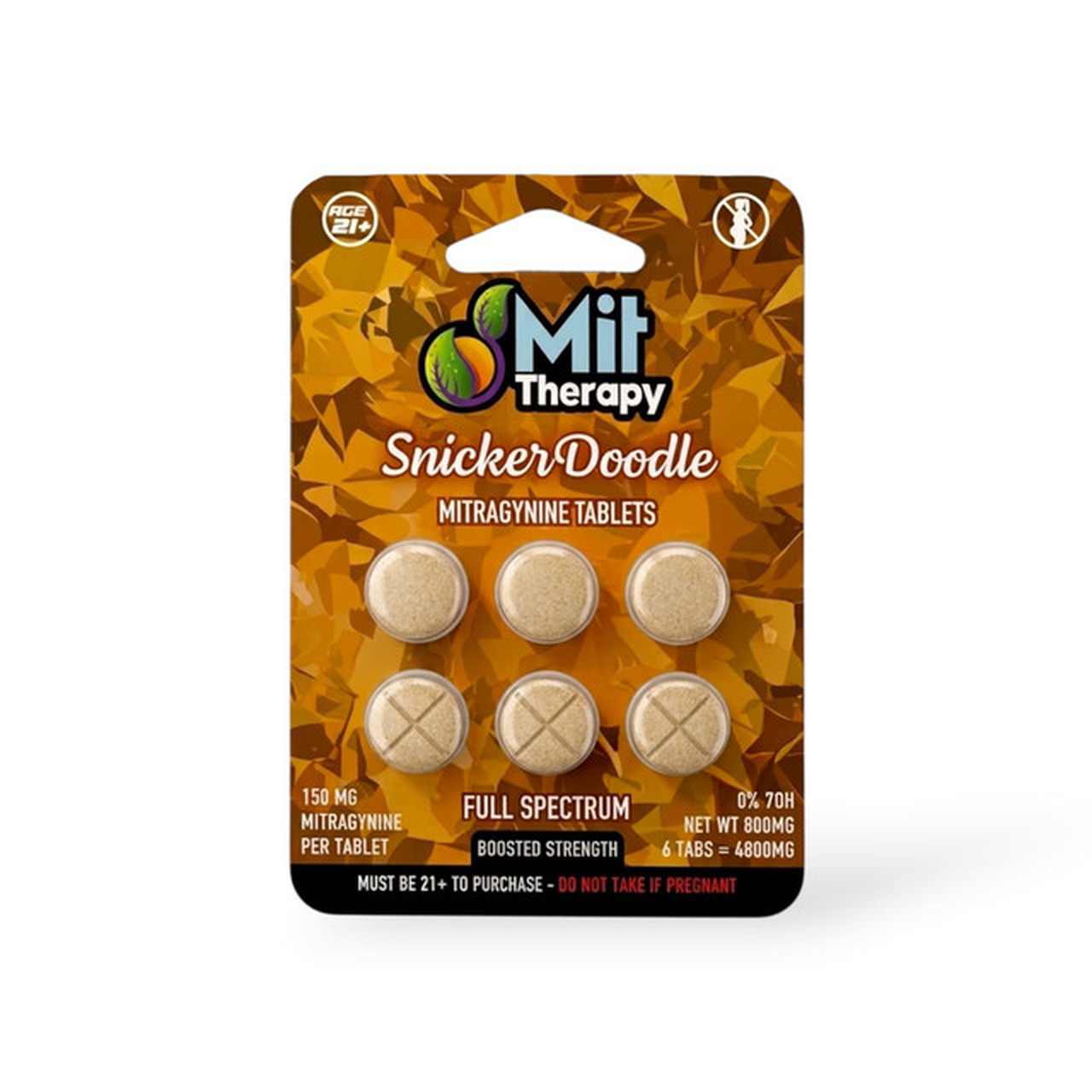 MIT Therapy Full Spectrum Mitragynine Tablets (900mg - 6 Count) - Snickerdoodle