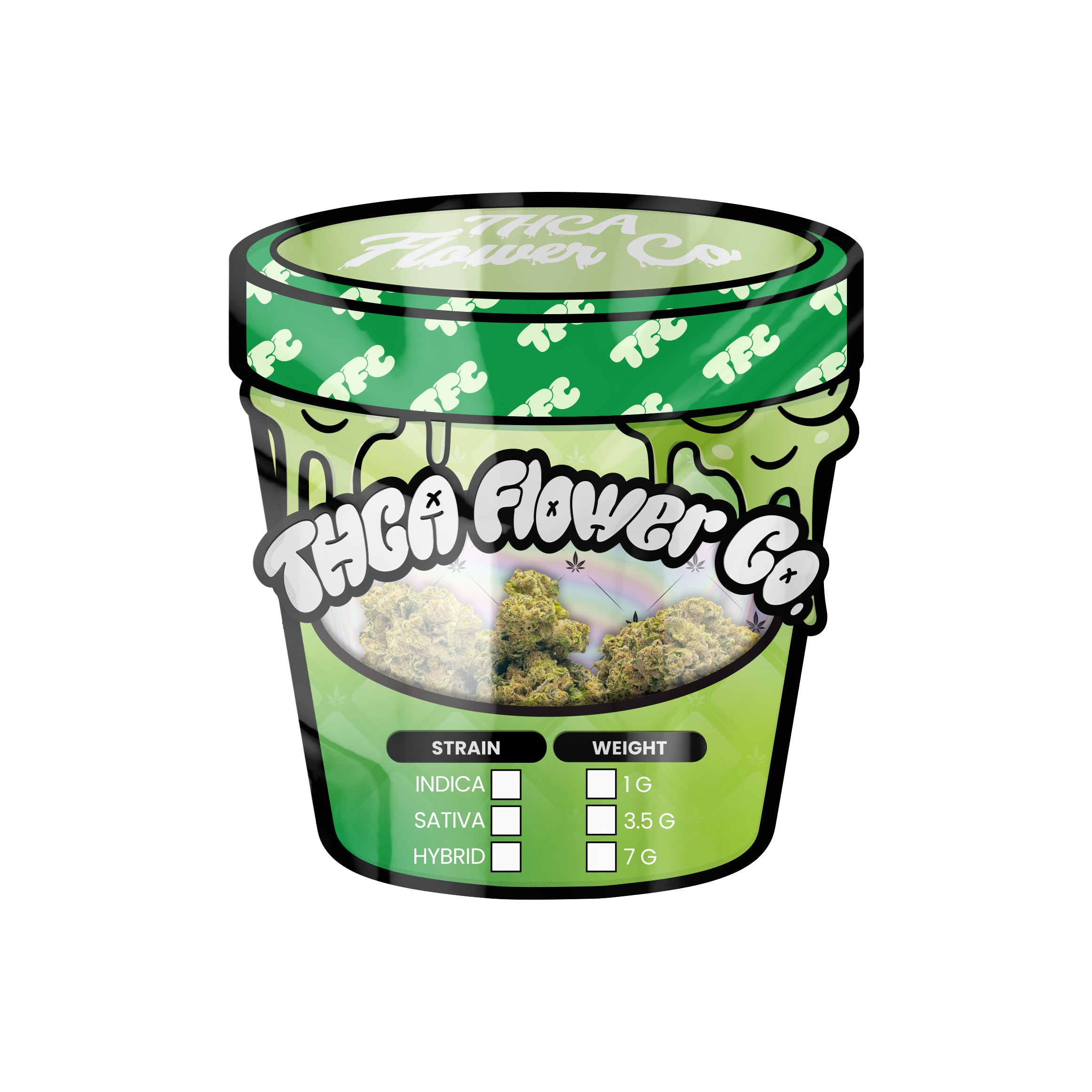 THCA Flower Co Ice Cream Mylar Bags