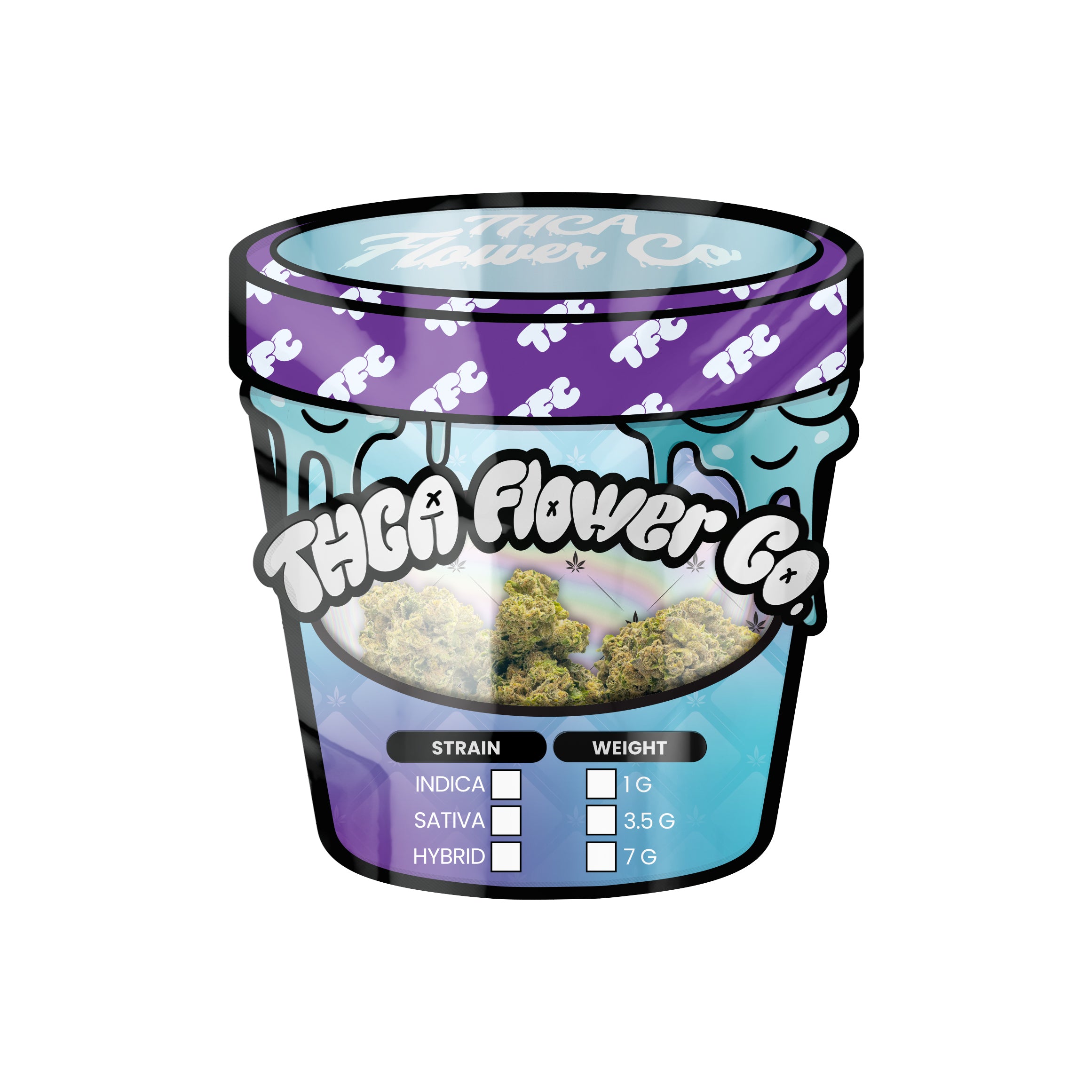 THCA Flower Co Ice Cream Mylar Bags