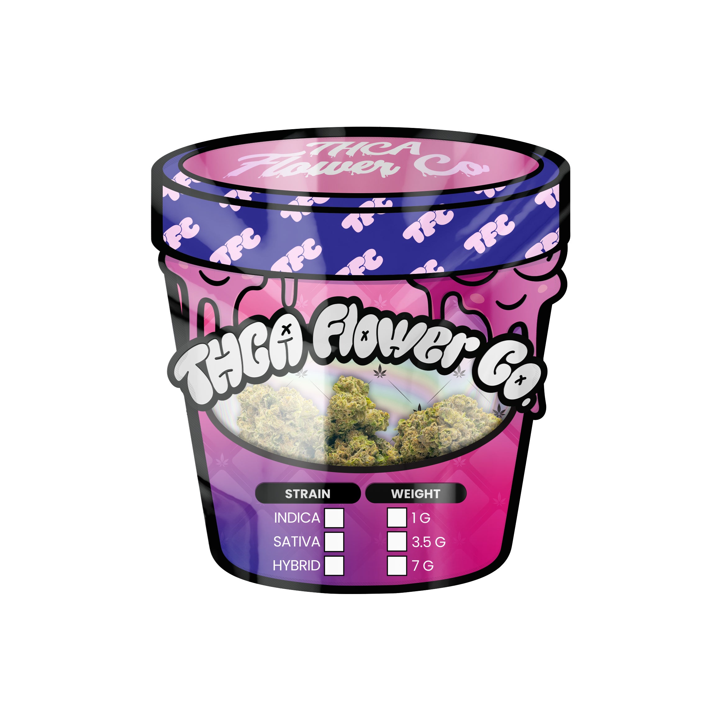THCA Flower Co Ice Cream Mylar Bags