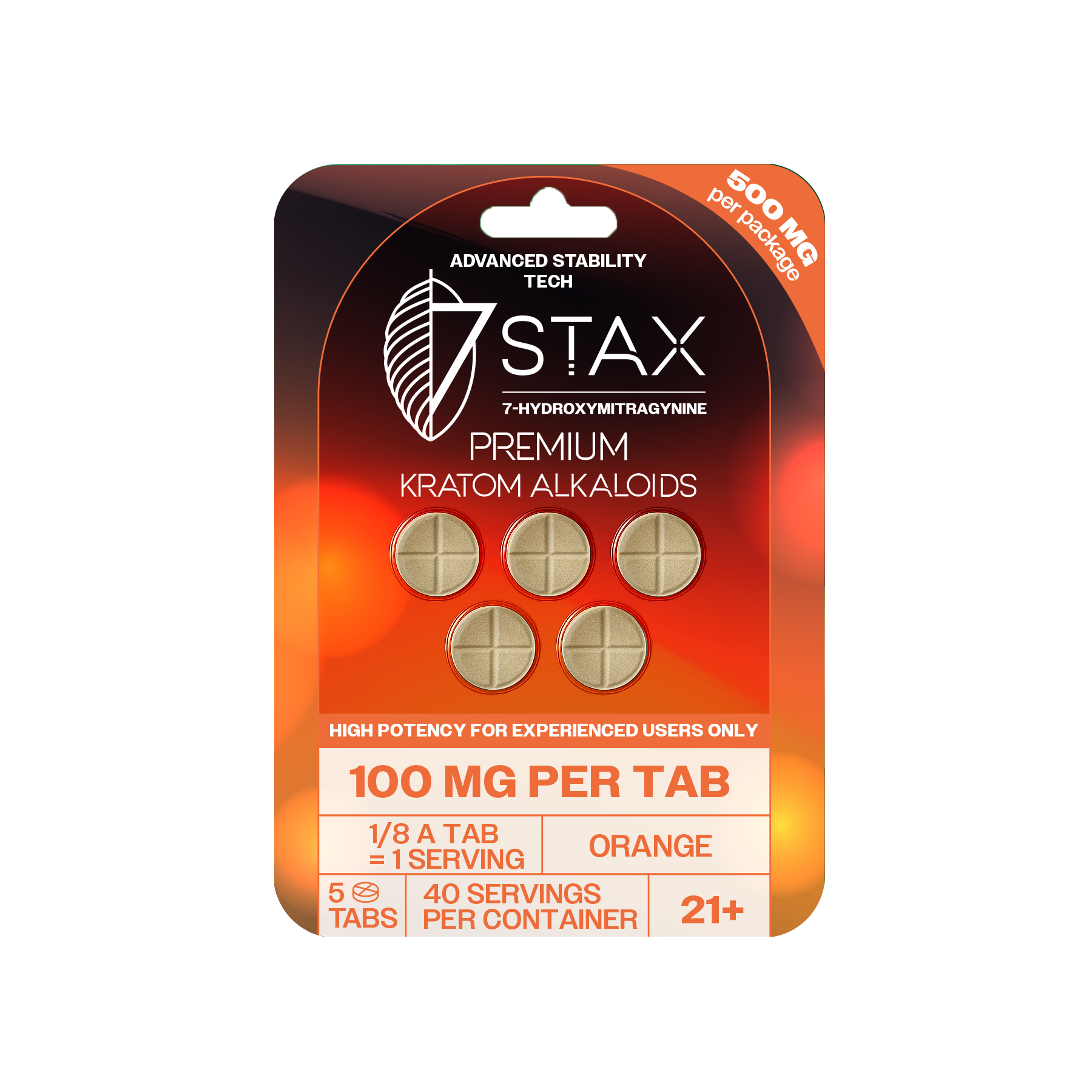7Stax Premium 7-OH Kratom Alkaloid Tablets (500mg - 5 Count)
