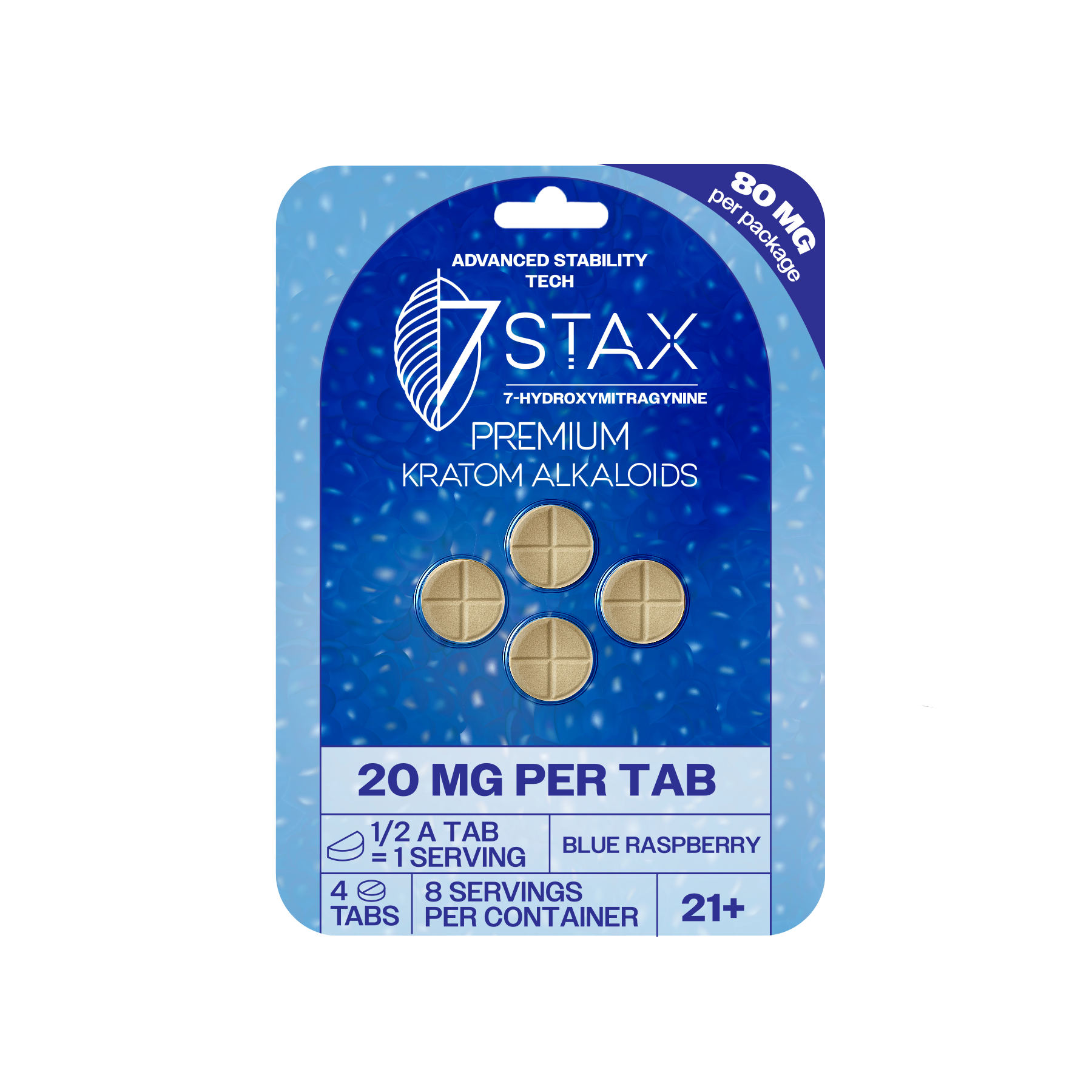 7Stax Premium 7-OH Kratom Alkaloid Tablets (80mg - 4 Count)