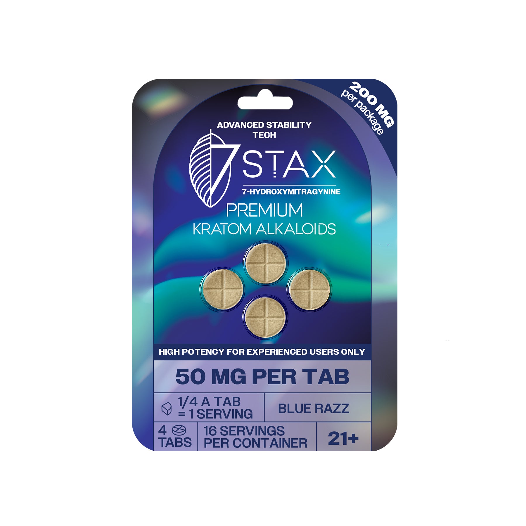 7Stax Premium 7-OH Kratom Alkaloid Tablets (200mg - 4 Count)
