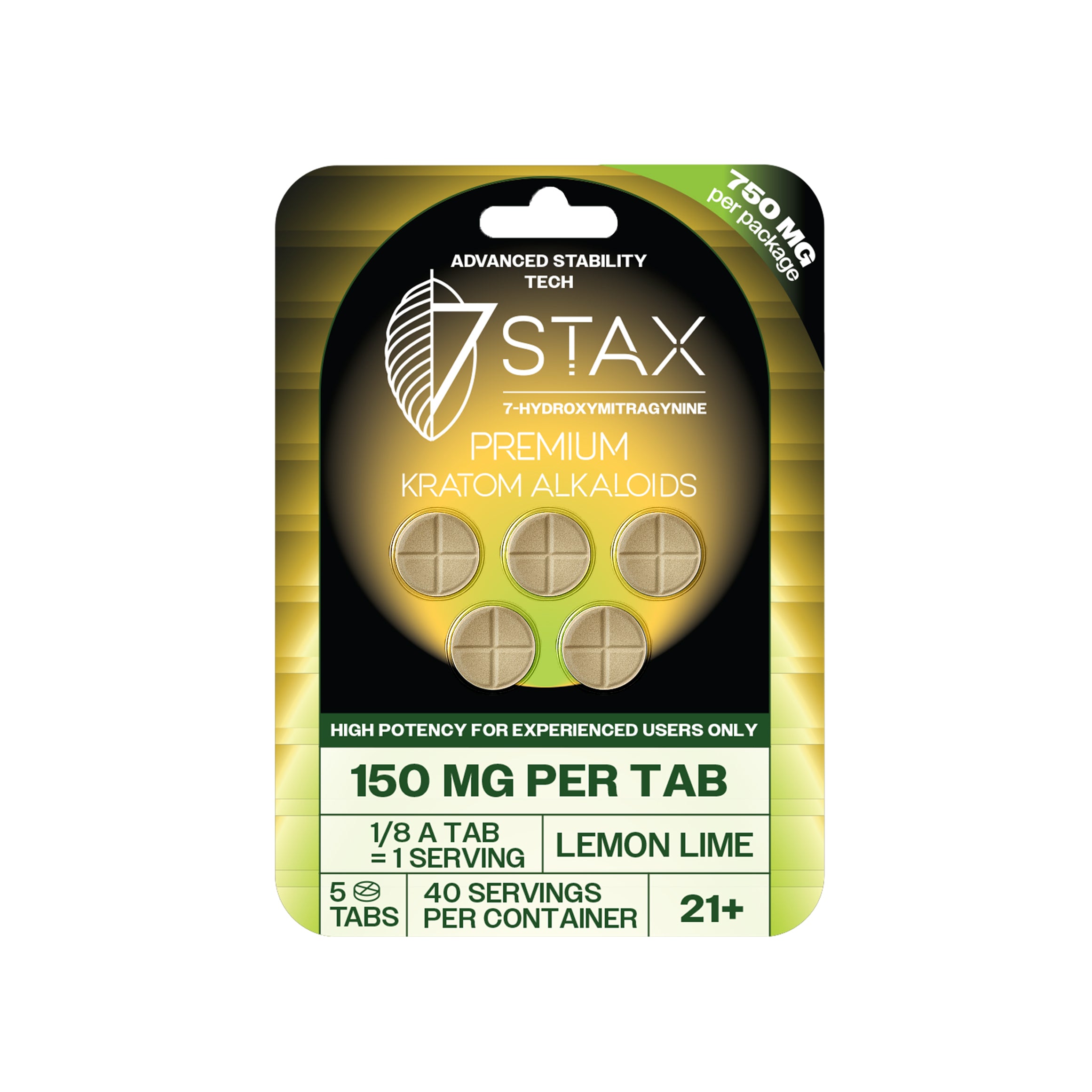 7Stax Premium 7-OH Kratom Alkaloid Tablets (750mg - 5 Count)