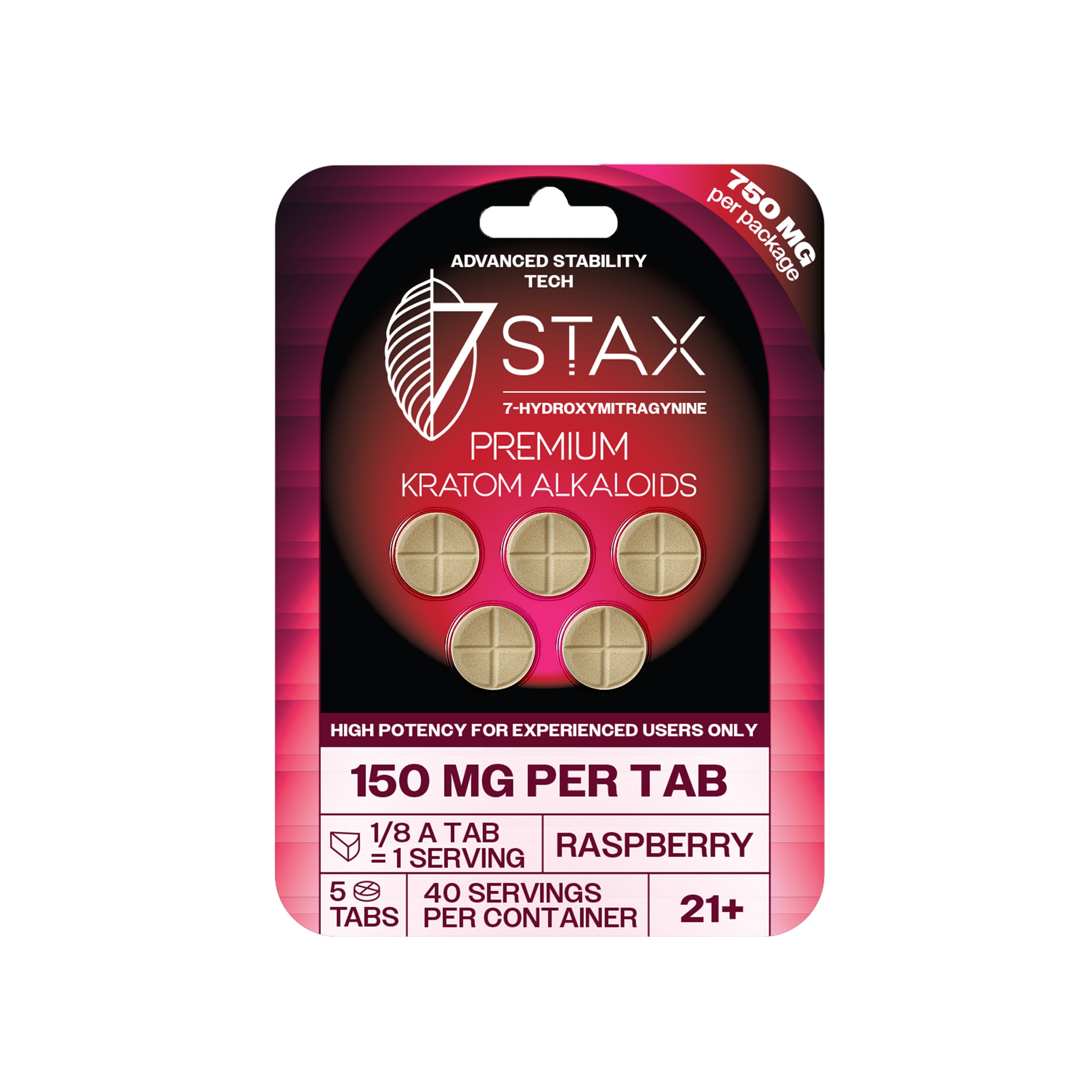7Stax Premium 7-OH Kratom Alkaloid Tablets (750mg - 5 Count)
