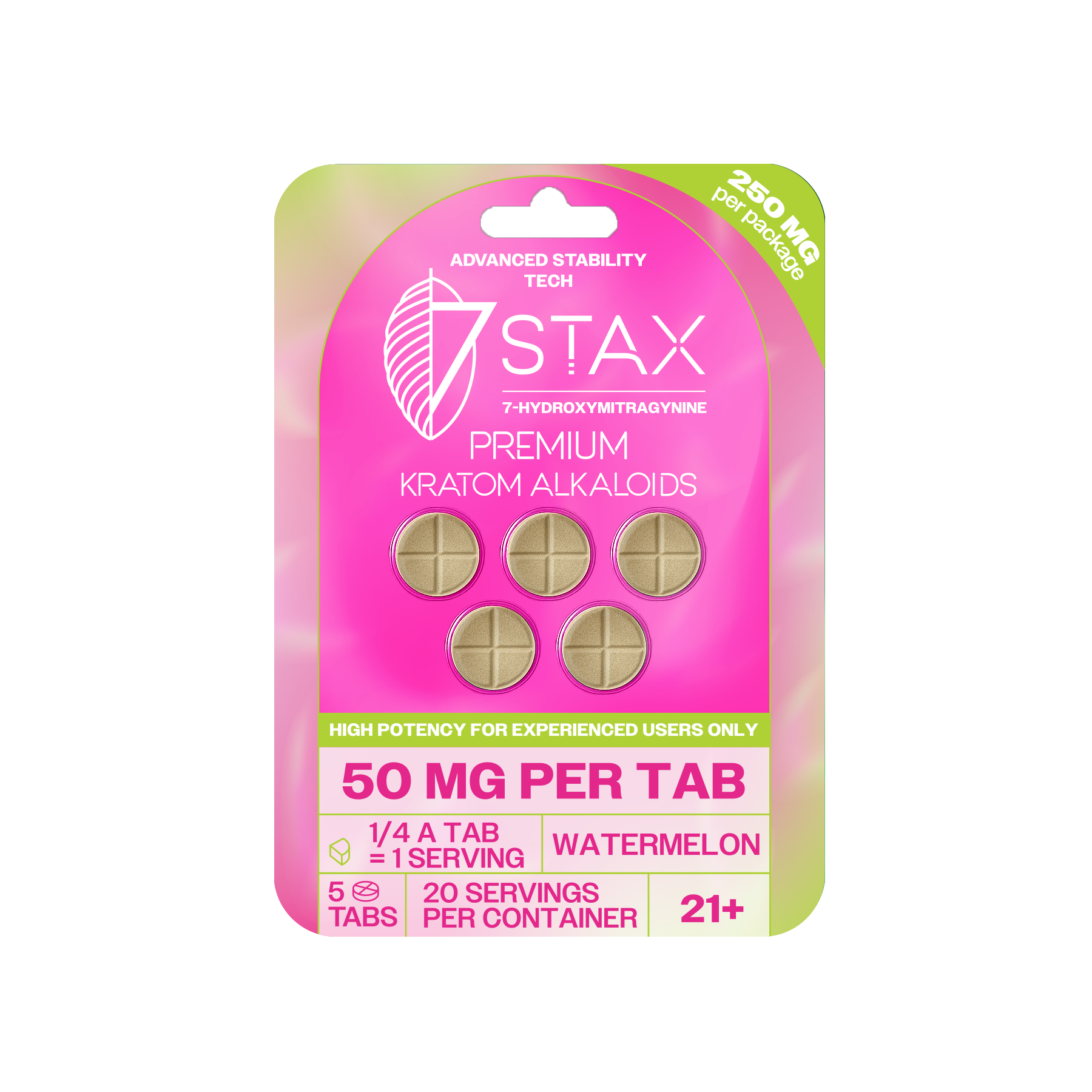 7Stax Premium 7-OH Kratom Alkaloid Tablets (250mg - 5 Count)