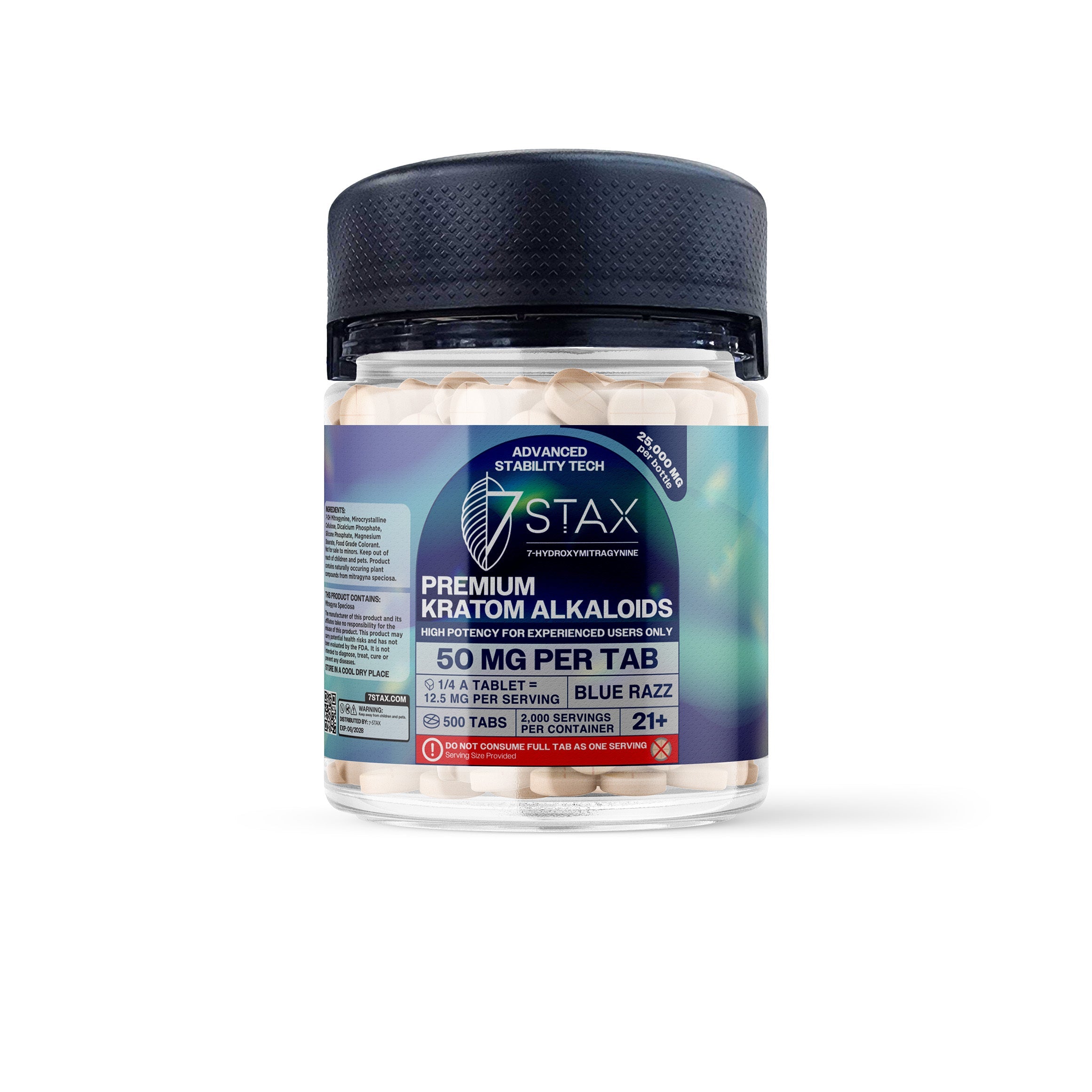 7Stax Premium 7-OH Kratom Alkaloid Tablets (25000mg - 500 Count)