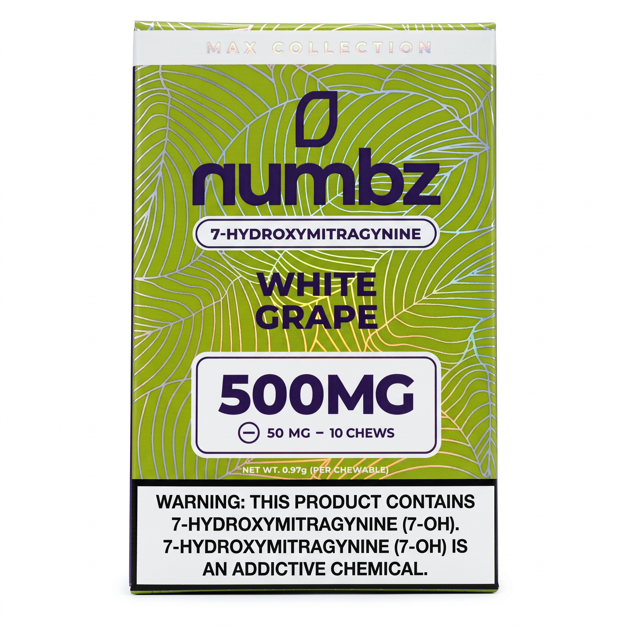 Numbz 7-OH Tablets (500mg - 10 Count) - White Grape