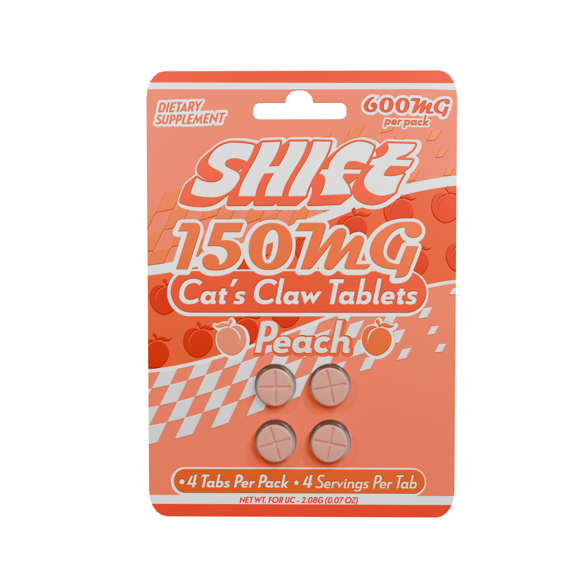 Shift Cat's Claw Tablets (600mg - 4 Count) - Peach