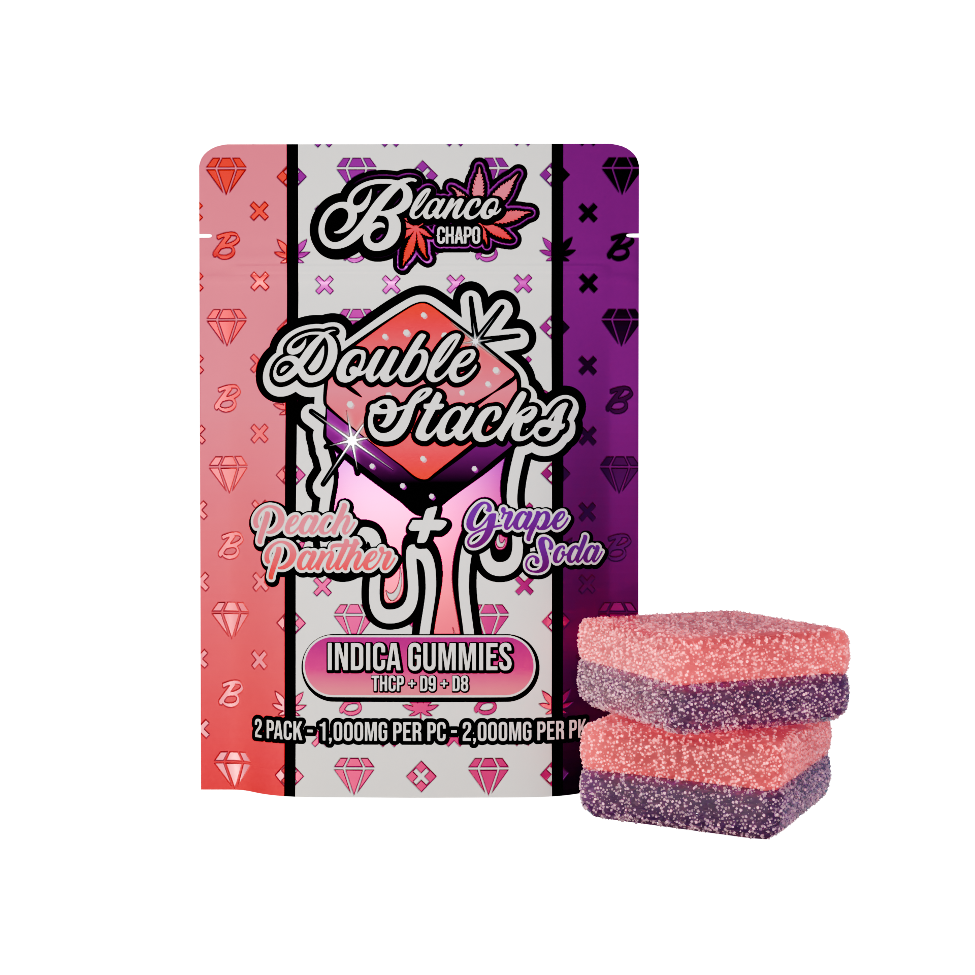 Blanco Chapo Double Stacks THCP + D9 + D8 Gummies (2000mg)