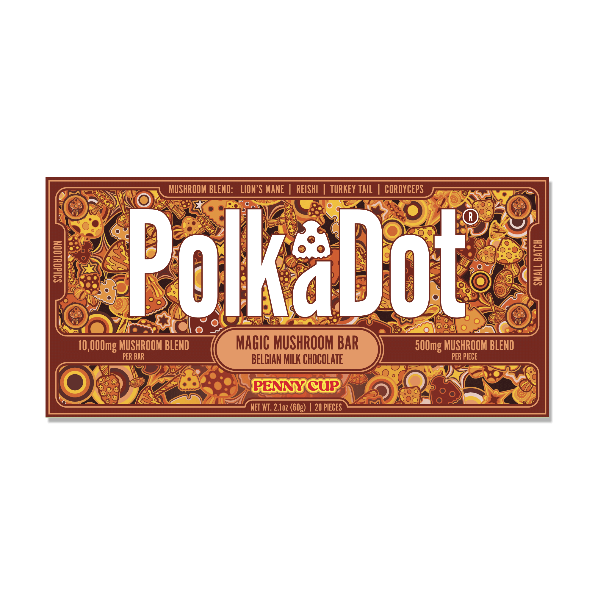 Polk a Dot Mushroom Chocolate Bar (10,000mg)