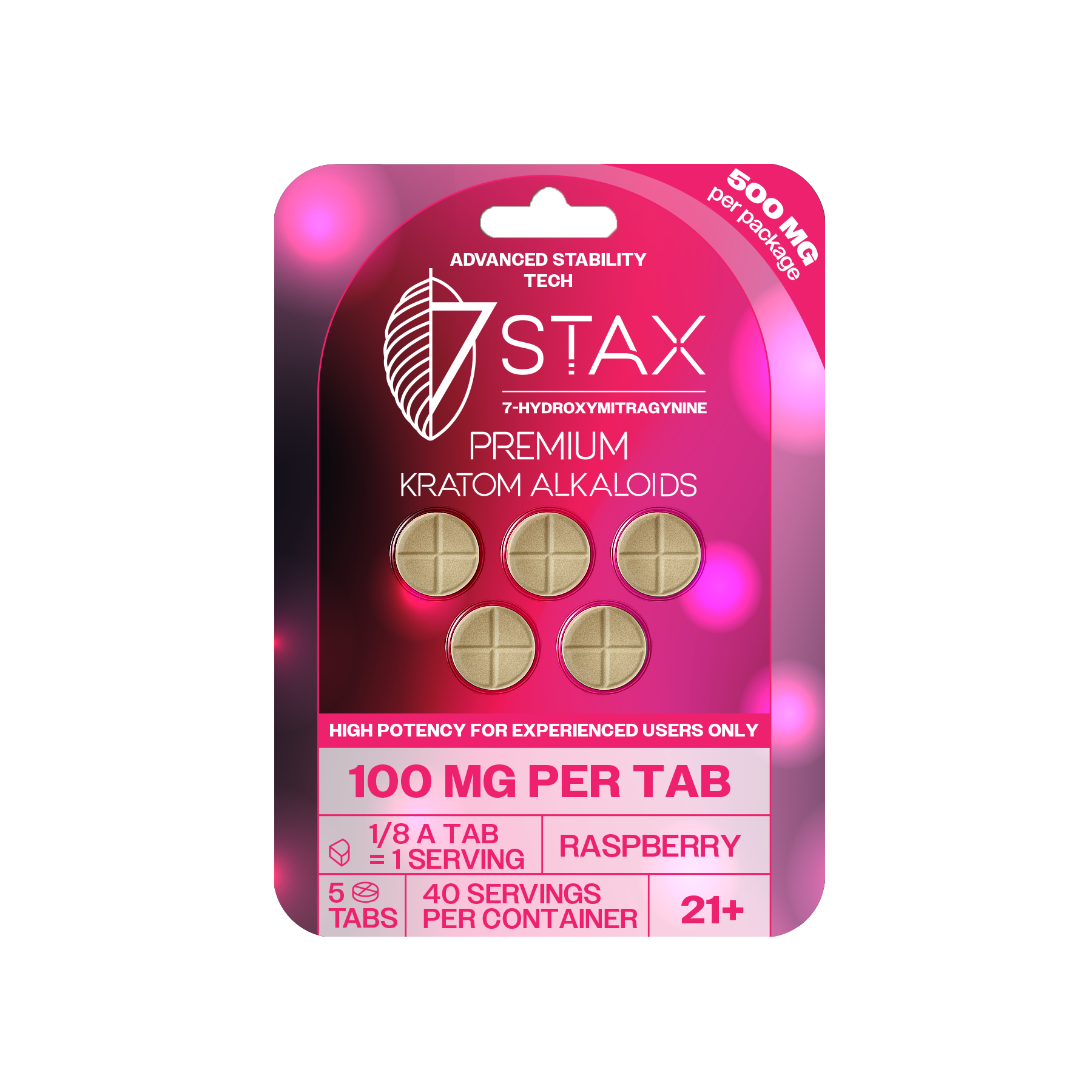 7Stax Premium 7-OH Kratom Alkaloid Tablets (500mg - 5 Count)