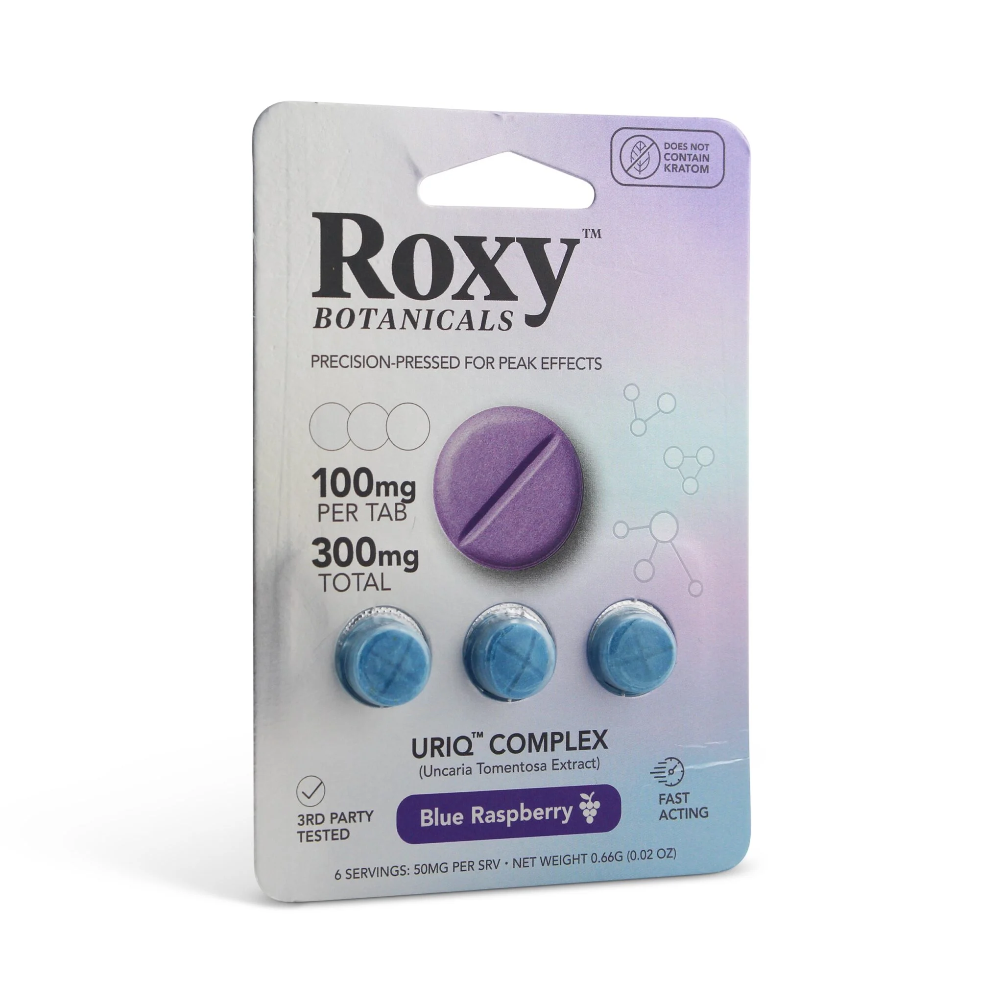 Roxy Botanicals Uriq Complex (Uncaria Tomentosa) Tablets (300mg - 3 Count) - Blue Raspberry
