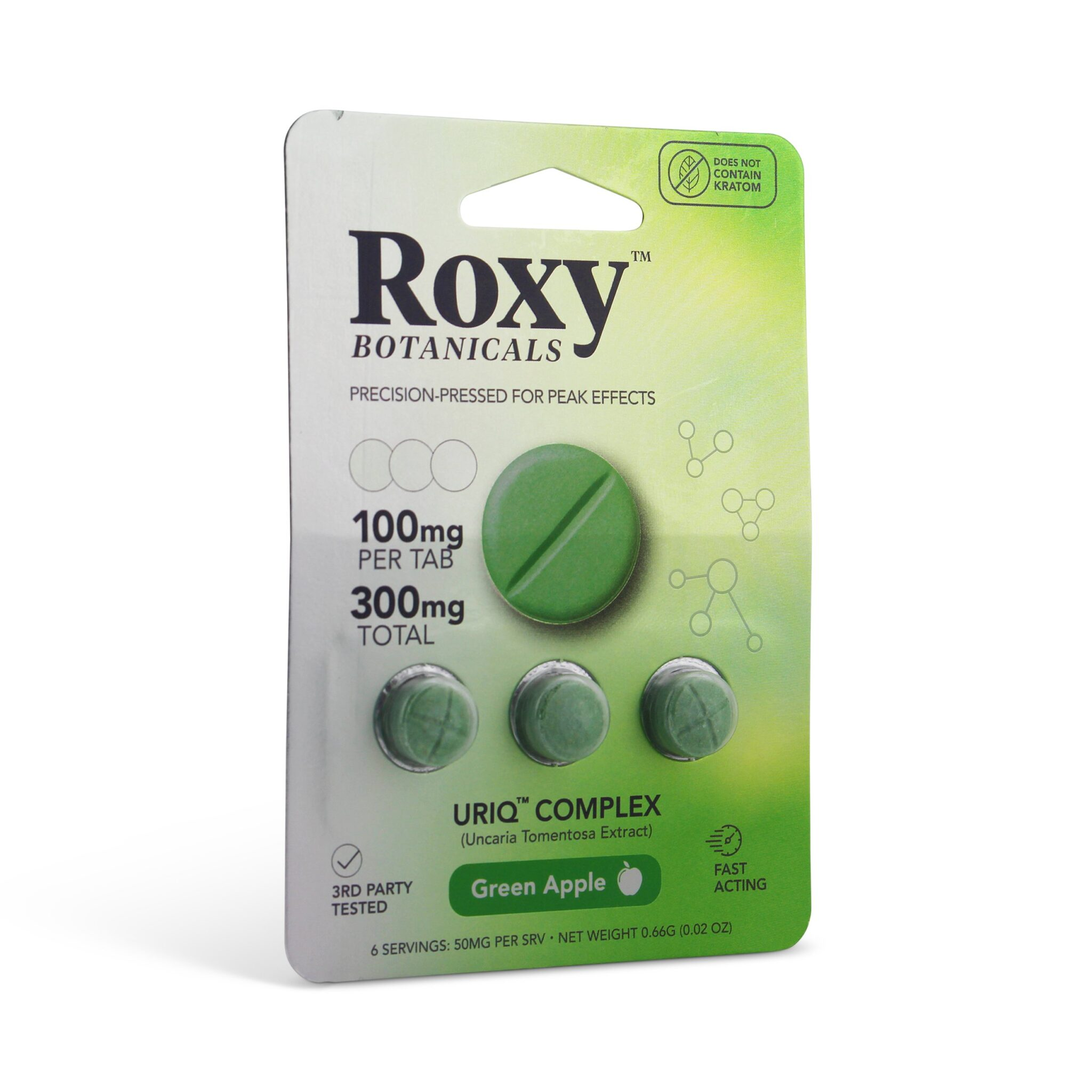 Roxy Botanicals Uriq Complex (Uncaria Tomentosa) Tablets (300mg - 3 Count) - Green Apple
