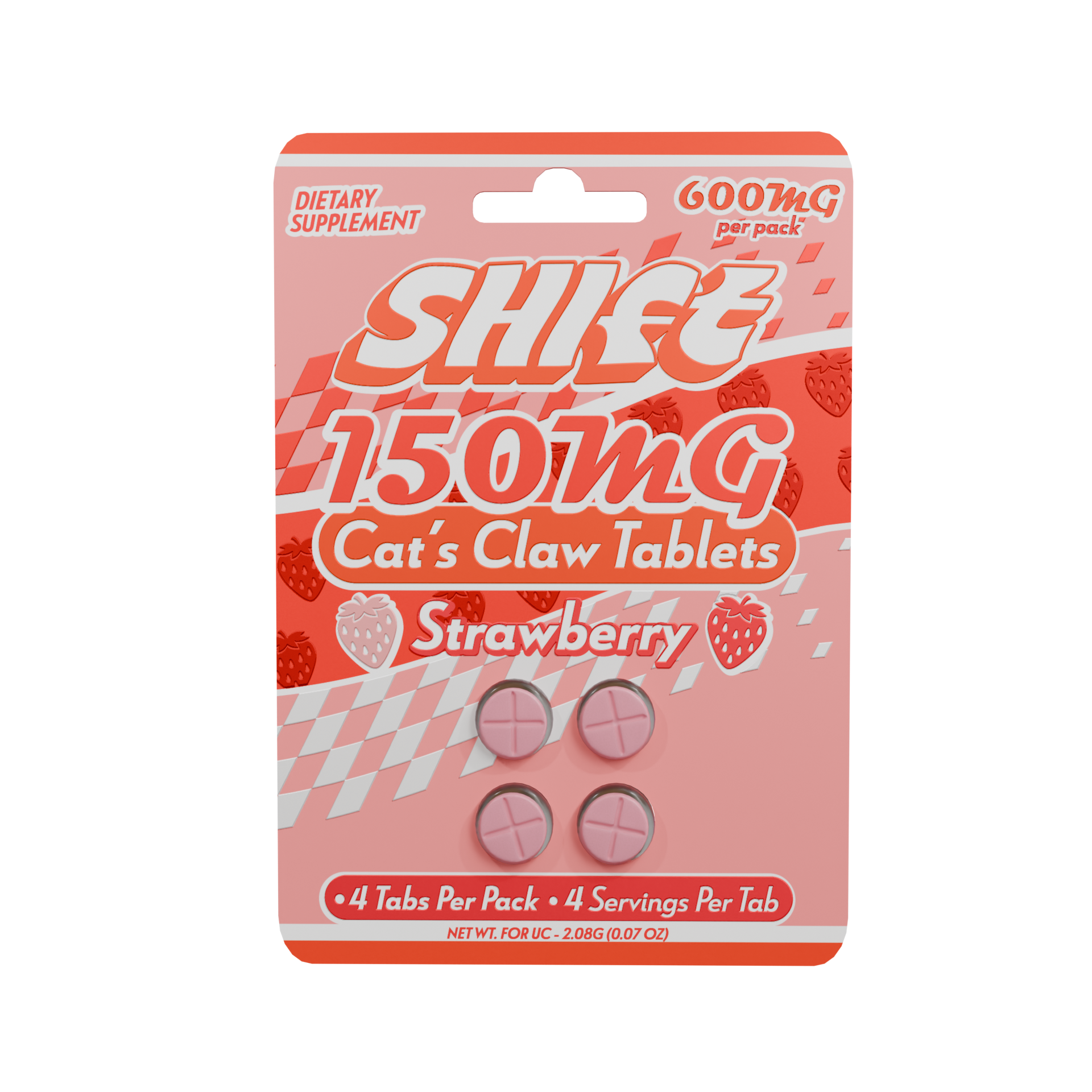 Shift Cat's Claw Tablets (600mg - 4 Count) - Strawberry