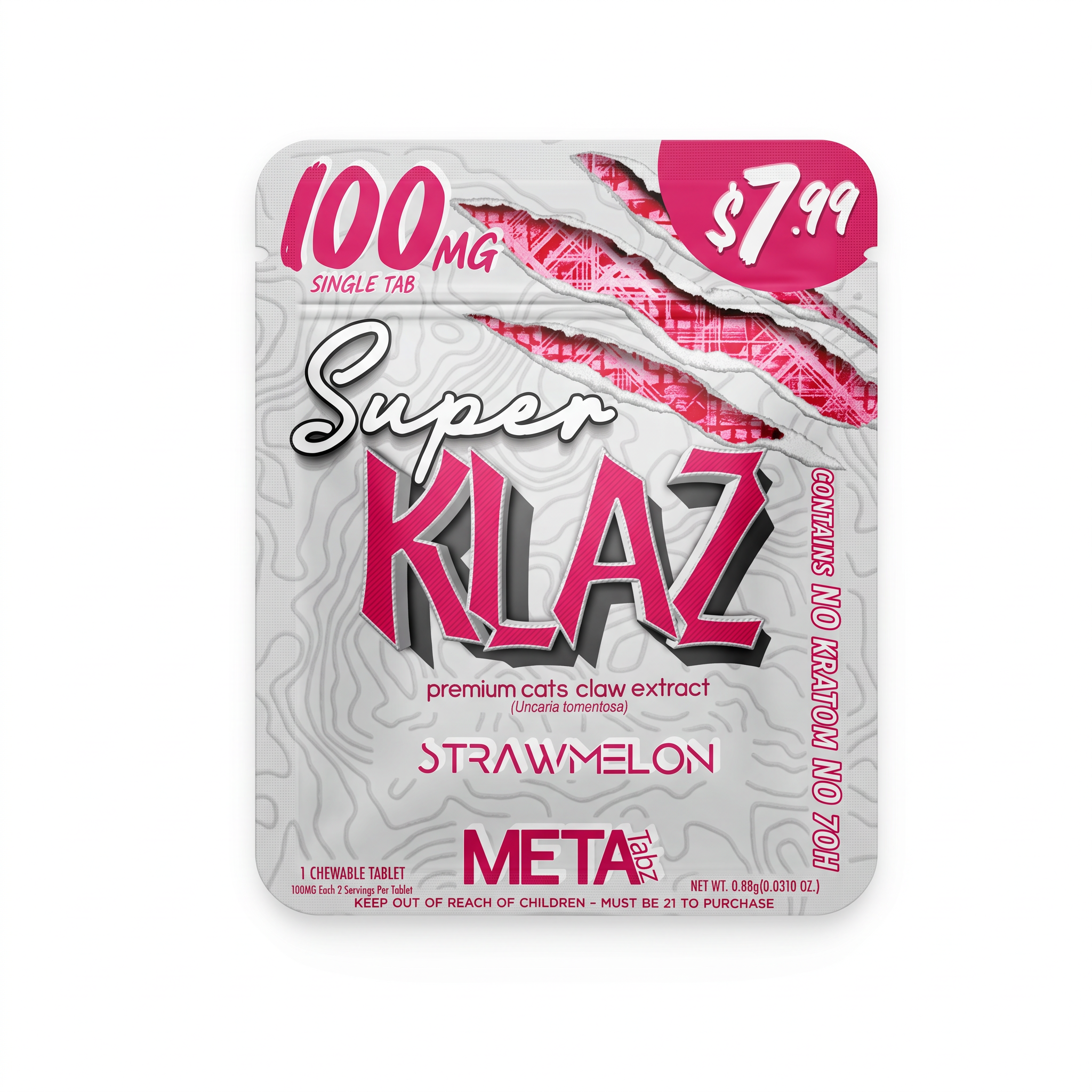 Super Klaz Cat's Claw Extract Tablet (100mg - 1 Count) - Strawmelon