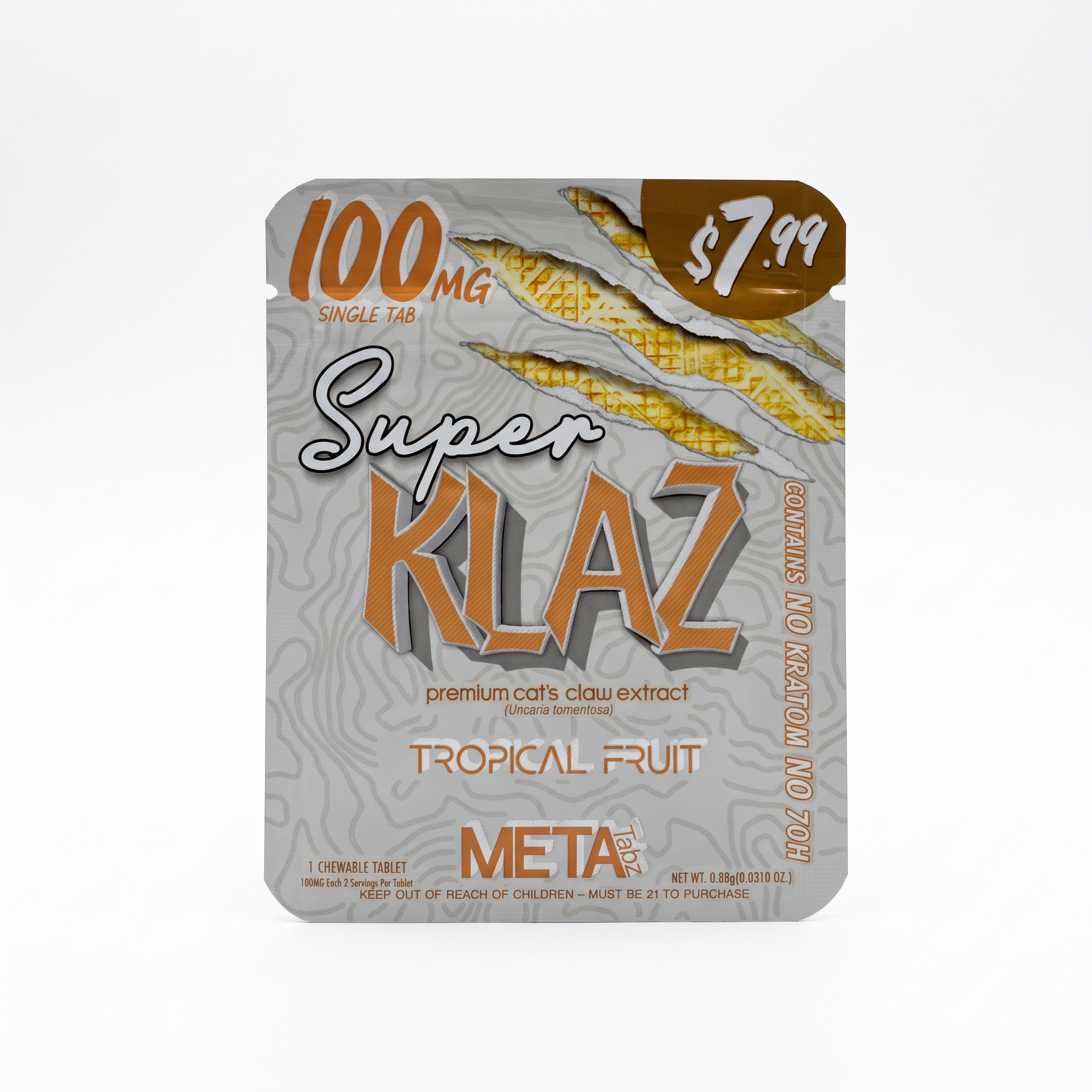 Super Klaz Cat's Claw Extract Tablet (100mg - 1 Count) - Tropical Fruit