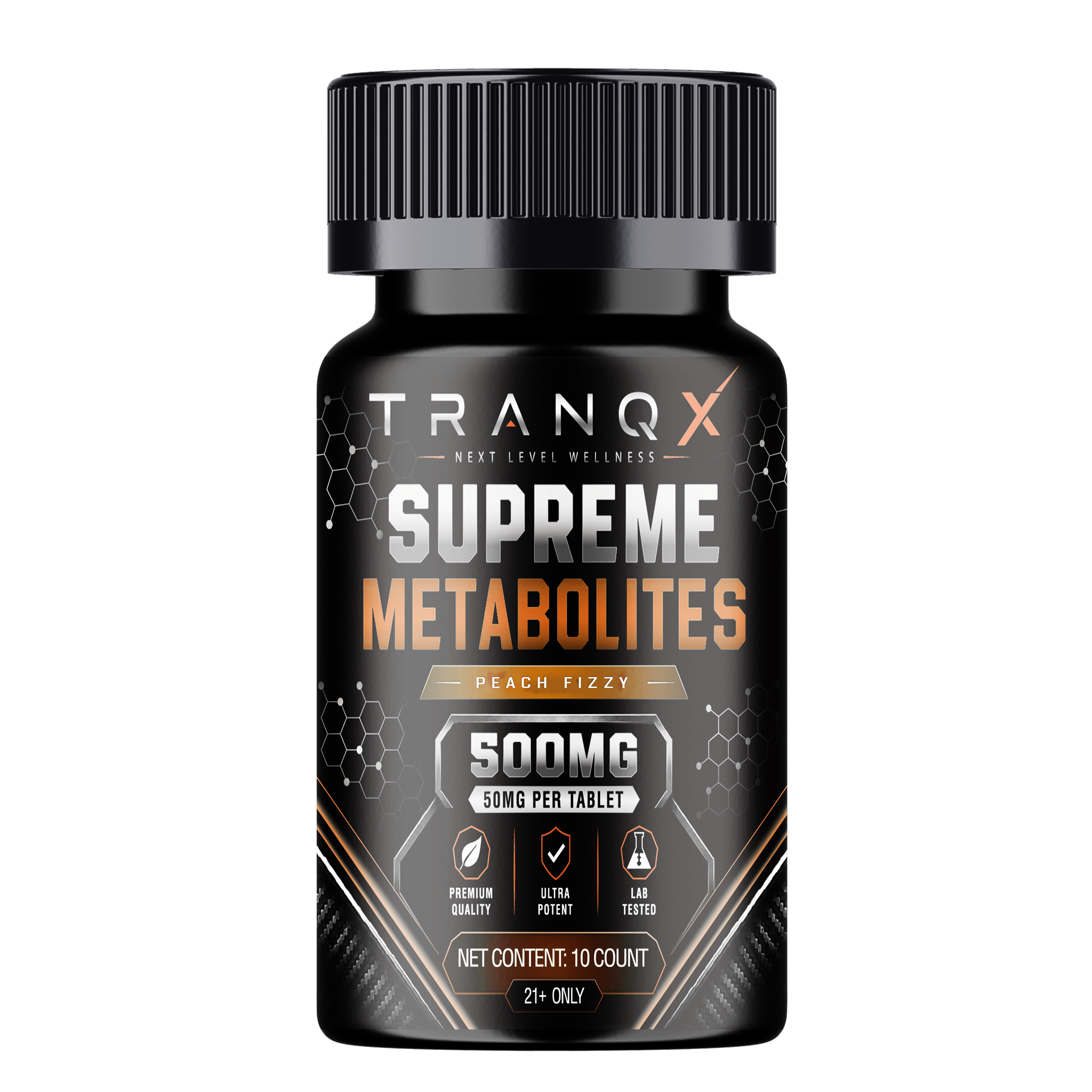 TRANQX Supreme Metabolites MIT-9 Tablets (500mg - 10 Count) - Peach Fizzy