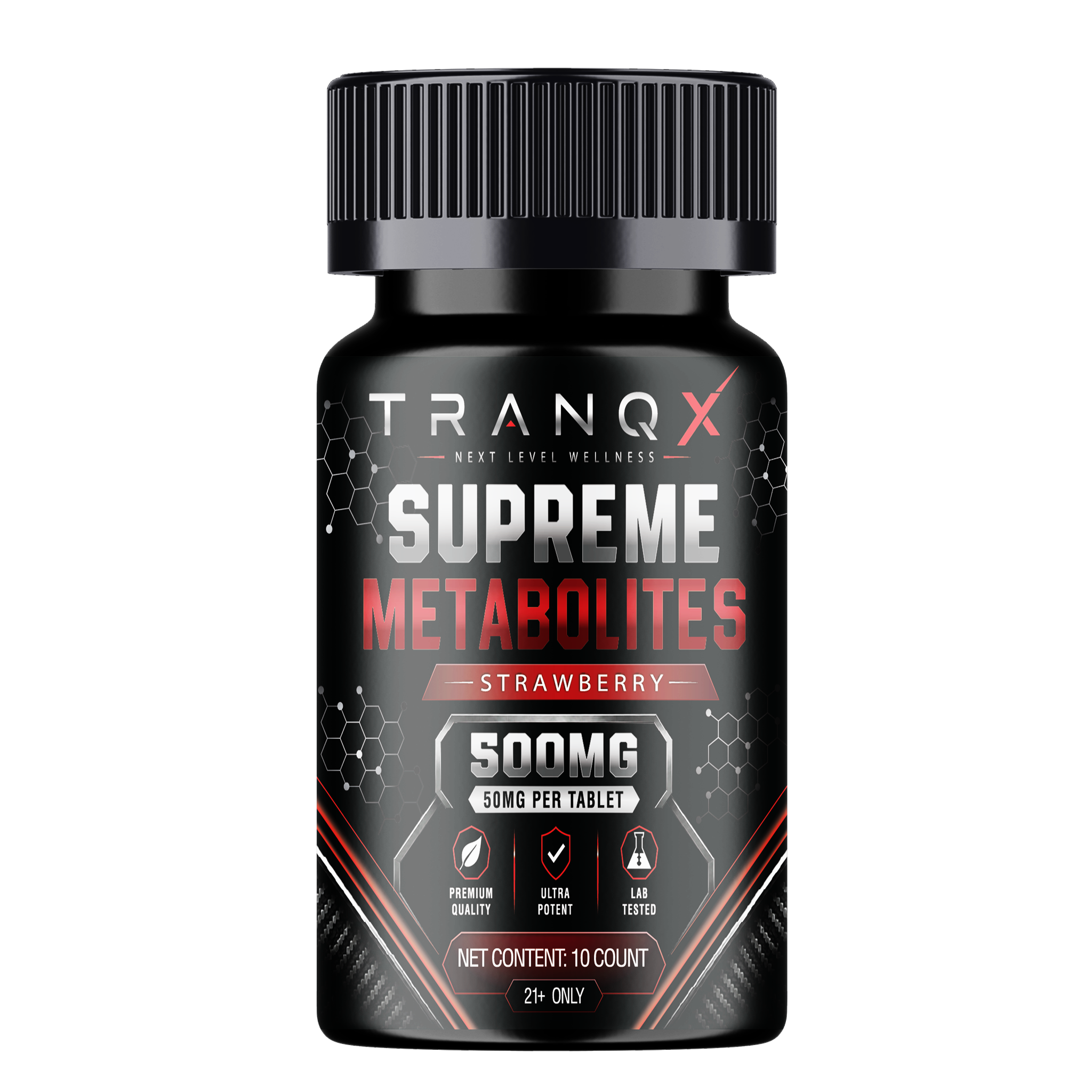 TRANQX Supreme Metabolites MIT-9 Tablets (500mg - 10 Count) - Strawberry